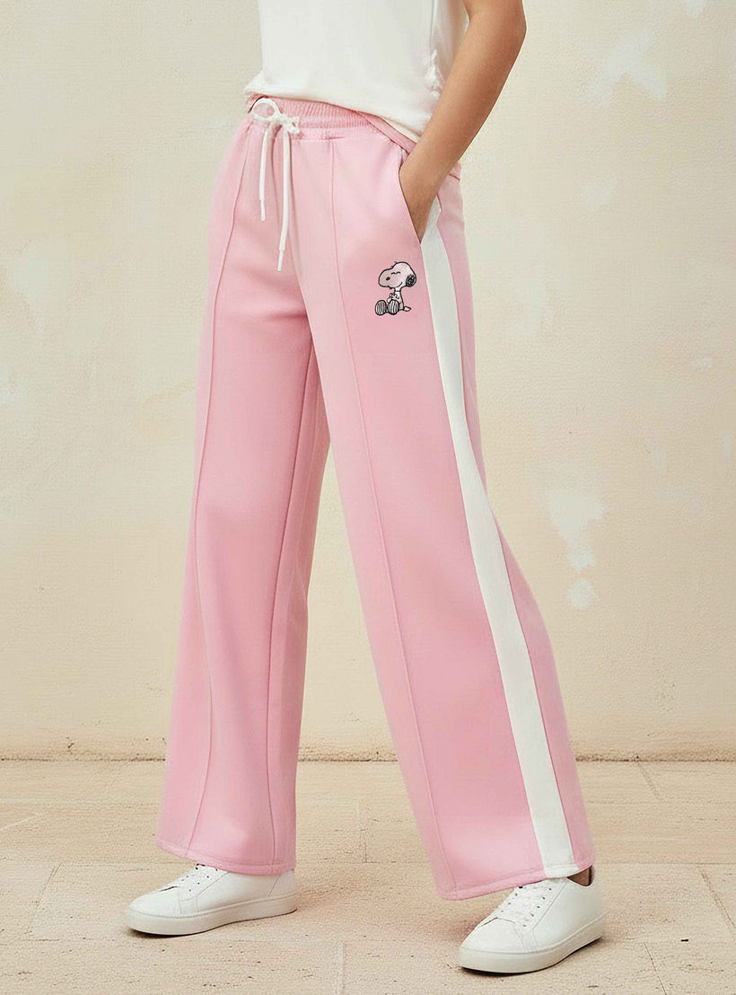 بنطلون رياضي واسع بخصر متوسط الارتفاع-women-clothing-bottoms-joggers-image-1
