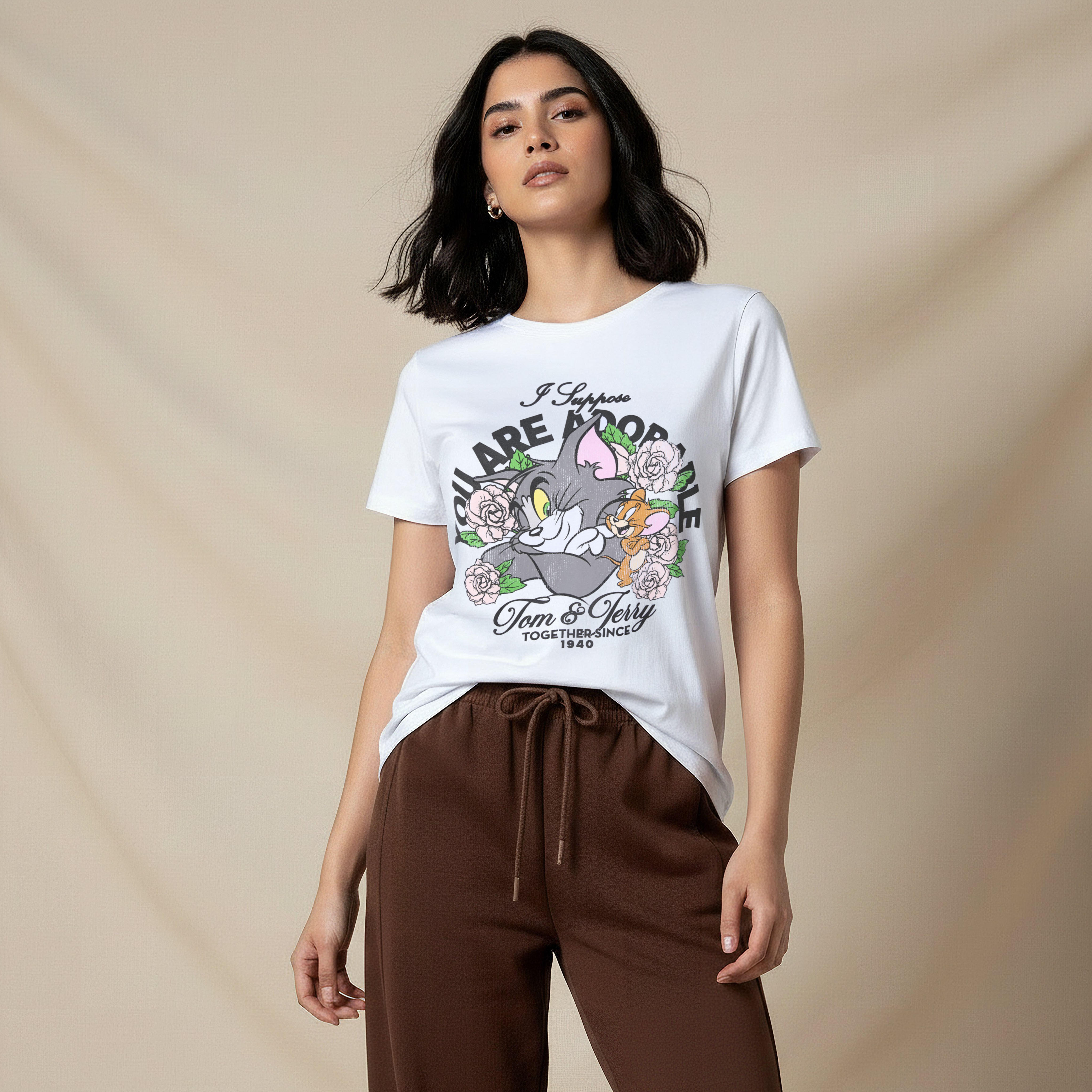 تيشيرت بطبعات توم وجيري-women-clothing-tshirts-image-6