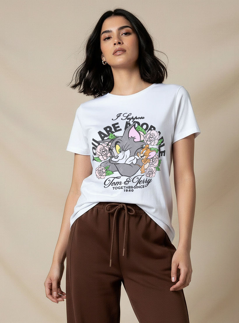 تيشيرت بطبعات توم وجيري-women-clothing-tshirts-image-6