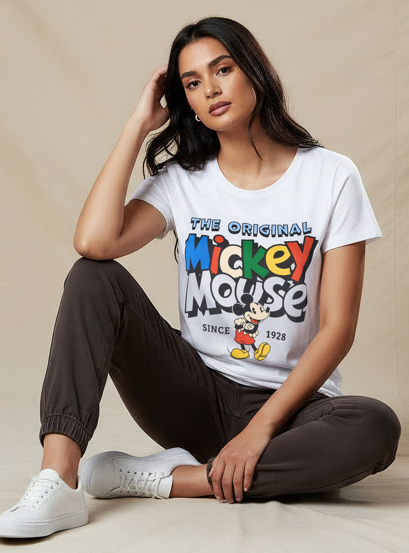 Mickey Mouse Cotton T-shirt-women-clothing-tshirts-image-3