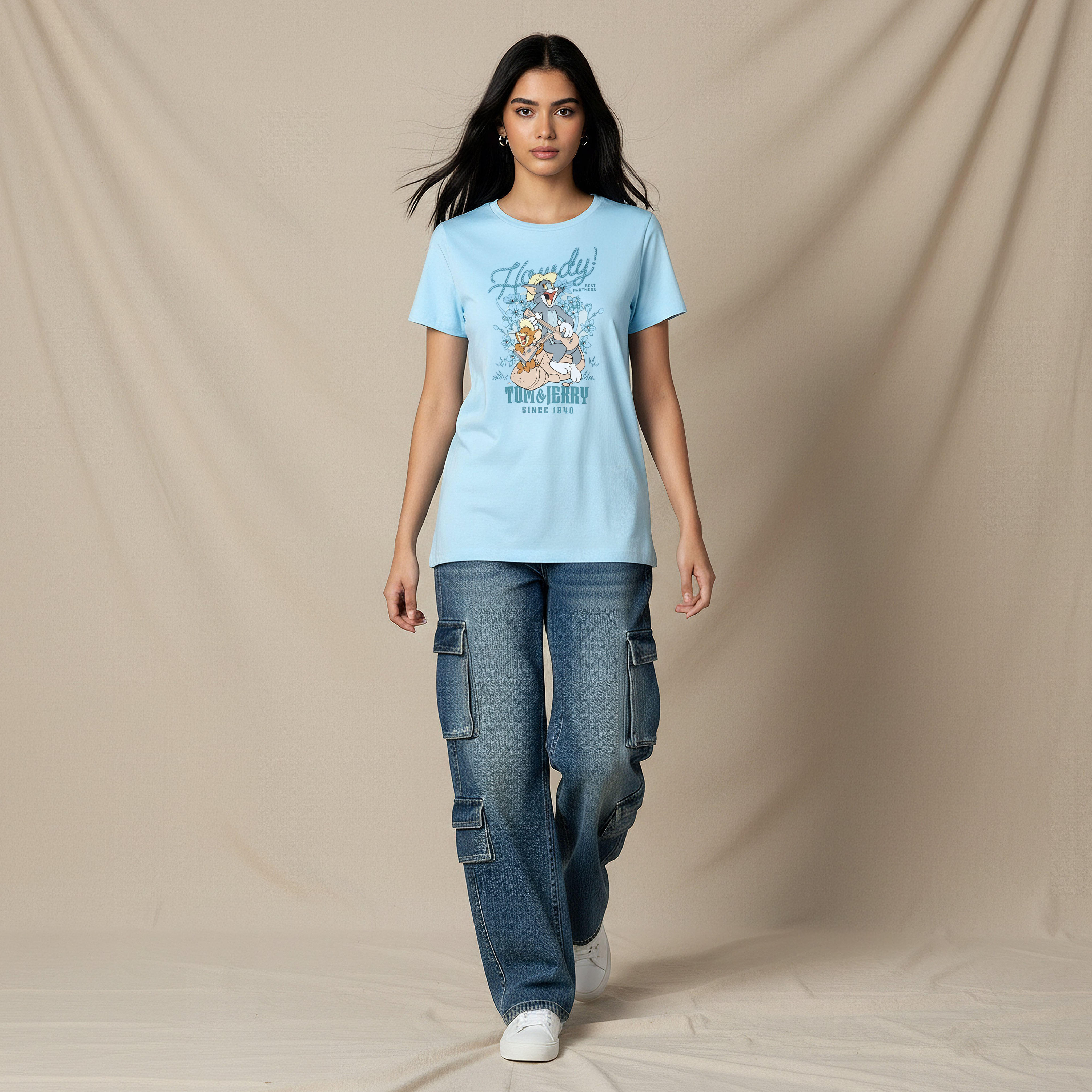 تيشيرت قطن بطبعات توم وجيري-women-clothing-tshirts-image-2