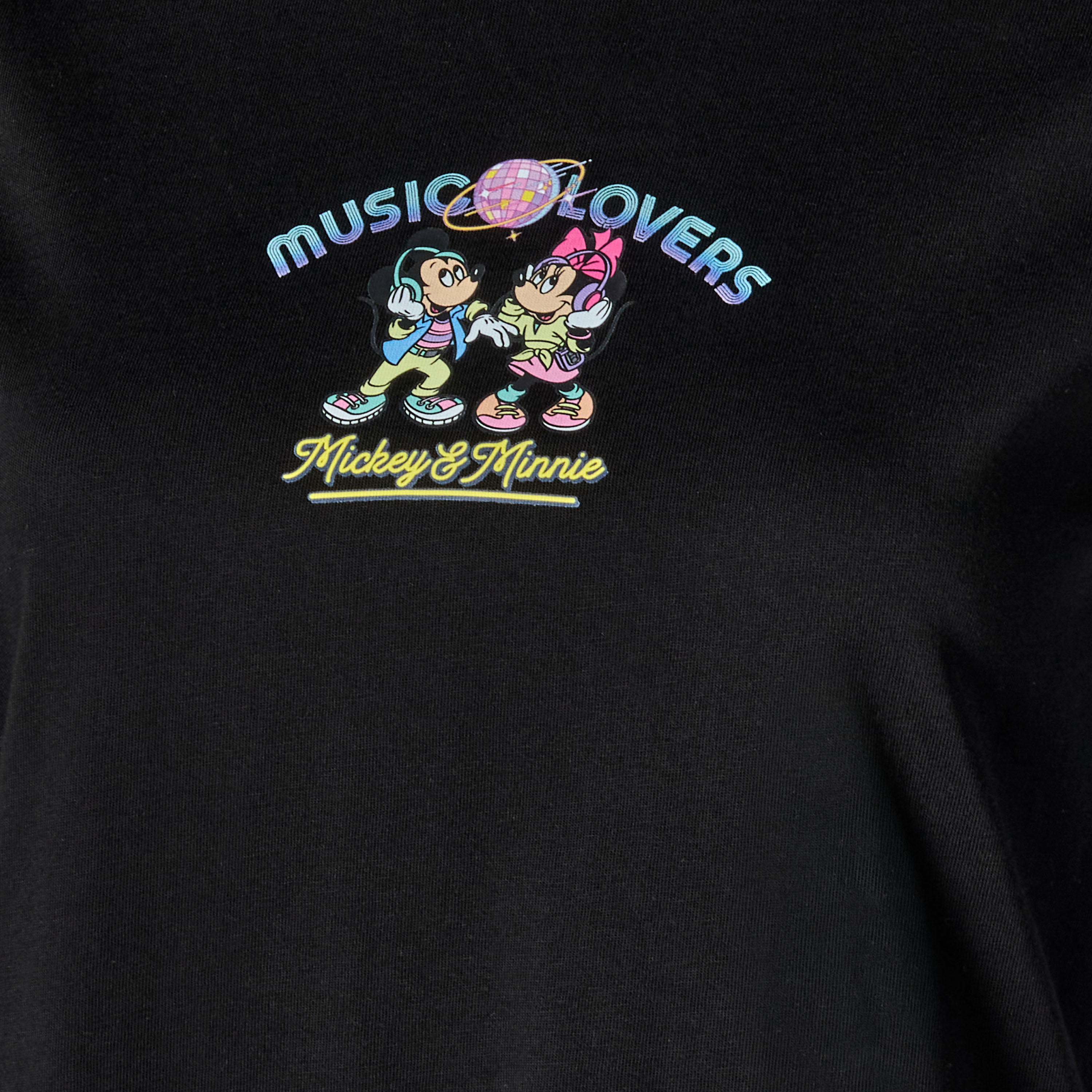 Cotton T-shirt with Mickey and Minnie Mouse Print-women-clothing-tshirts-image-2