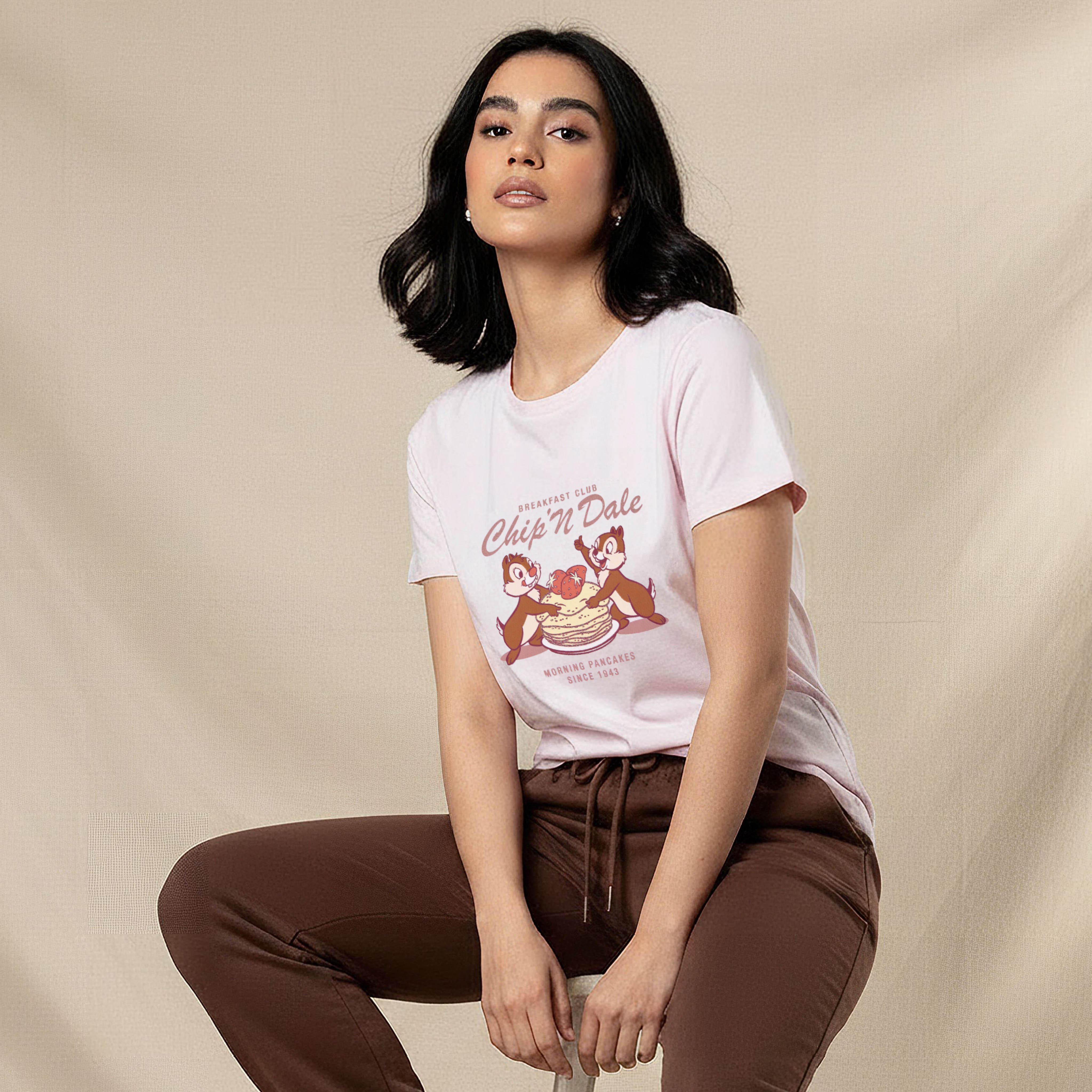 Cotton T-shirt with Chip and Dale Print-women-clothing-tshirts-image-1