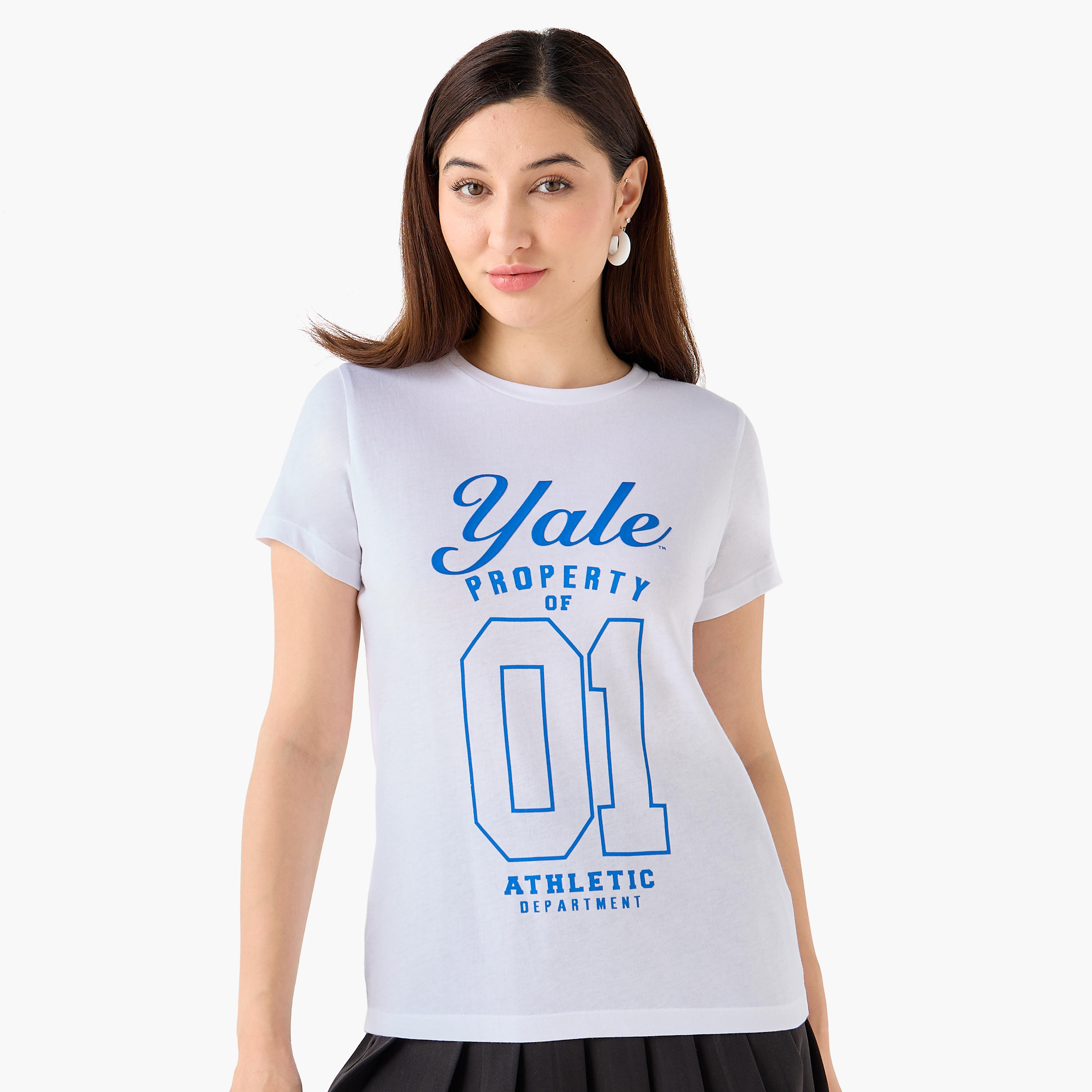 Cotton T-shirt with Yale University Print-women-clothing-tshirts-image-2