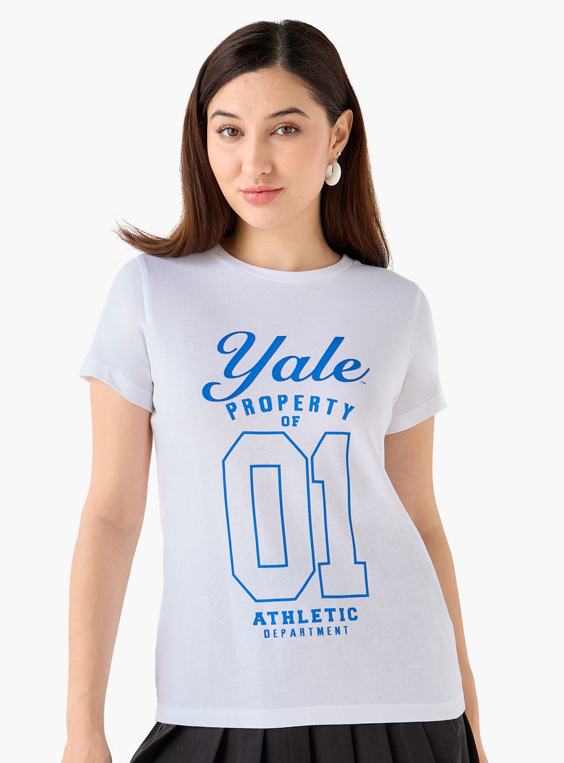 Cotton T-shirt with Yale University Print-women-clothing-tshirts-image-2