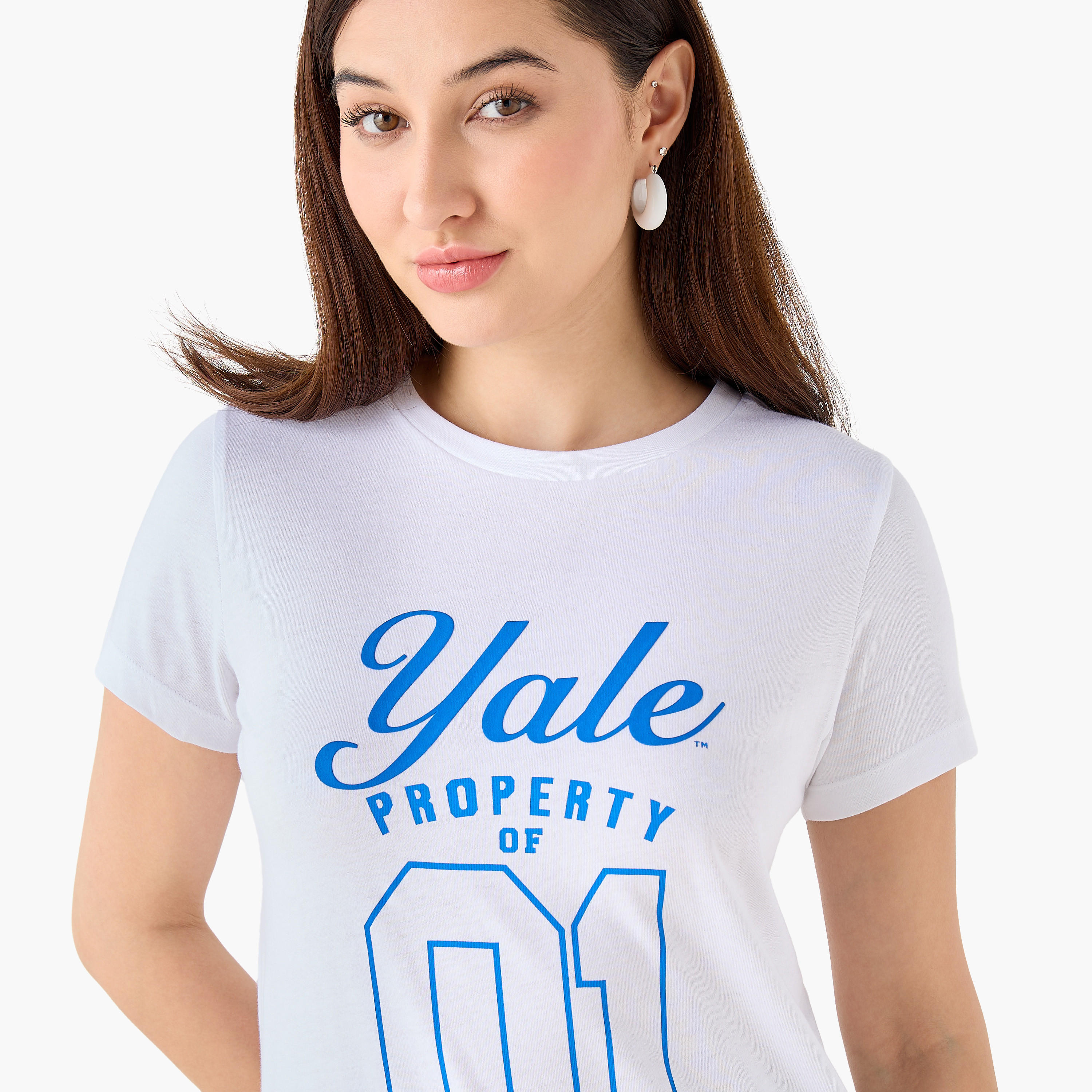 Cotton T-shirt with Yale University Print-women-clothing-tshirts-image-6