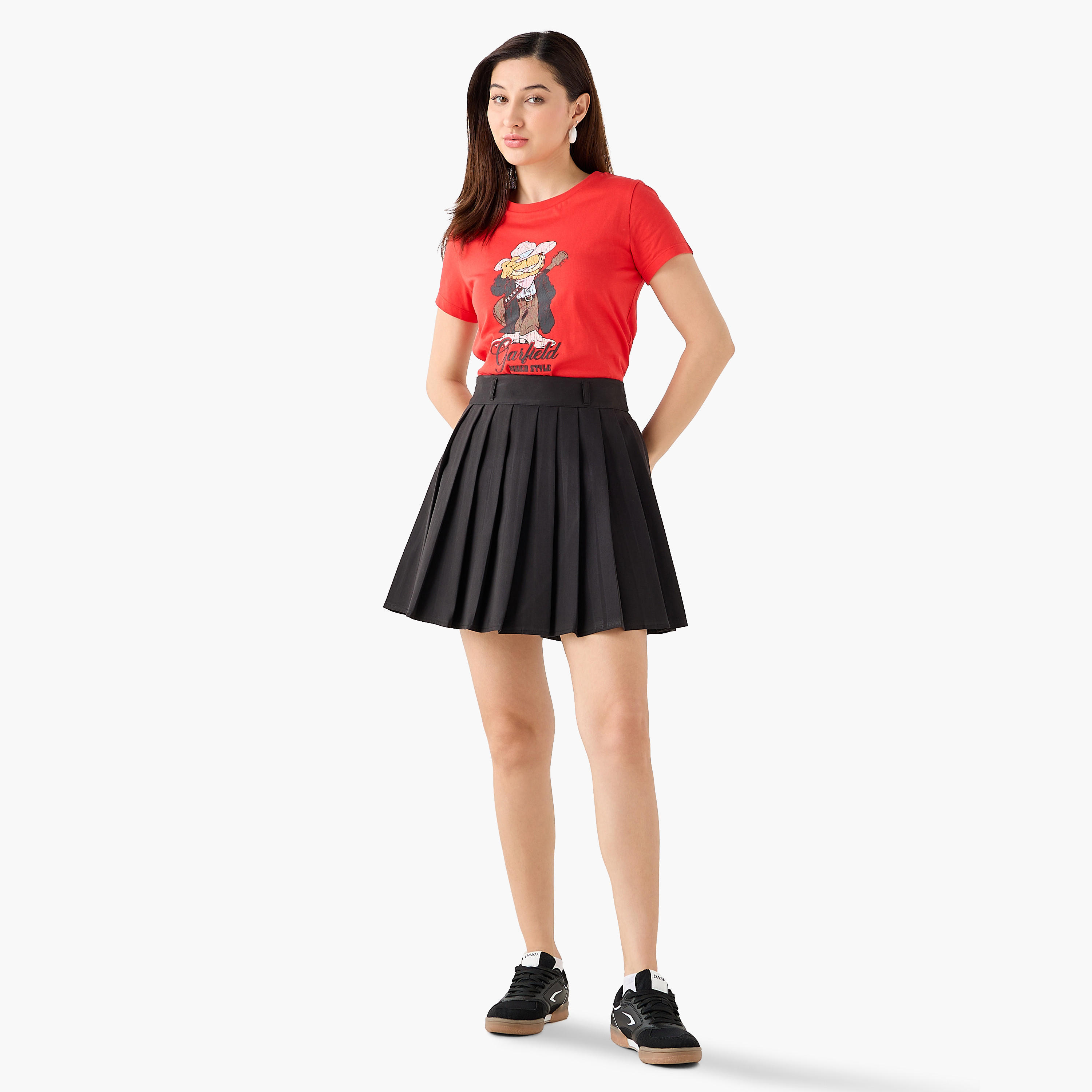 Cotton T-shirt with Garfield Print-women-clothing-tshirts-image-3