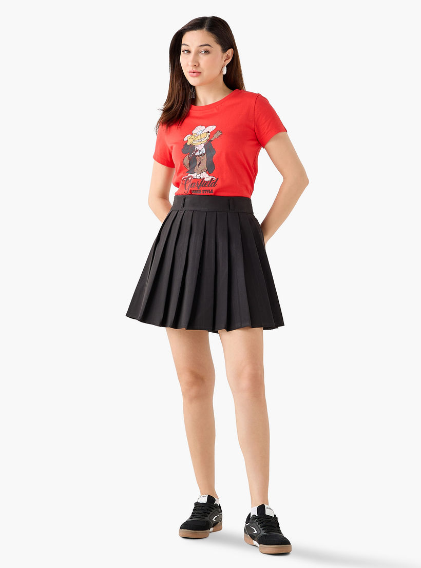 Cotton T-shirt with Garfield Print-women-clothing-tshirts-image-3