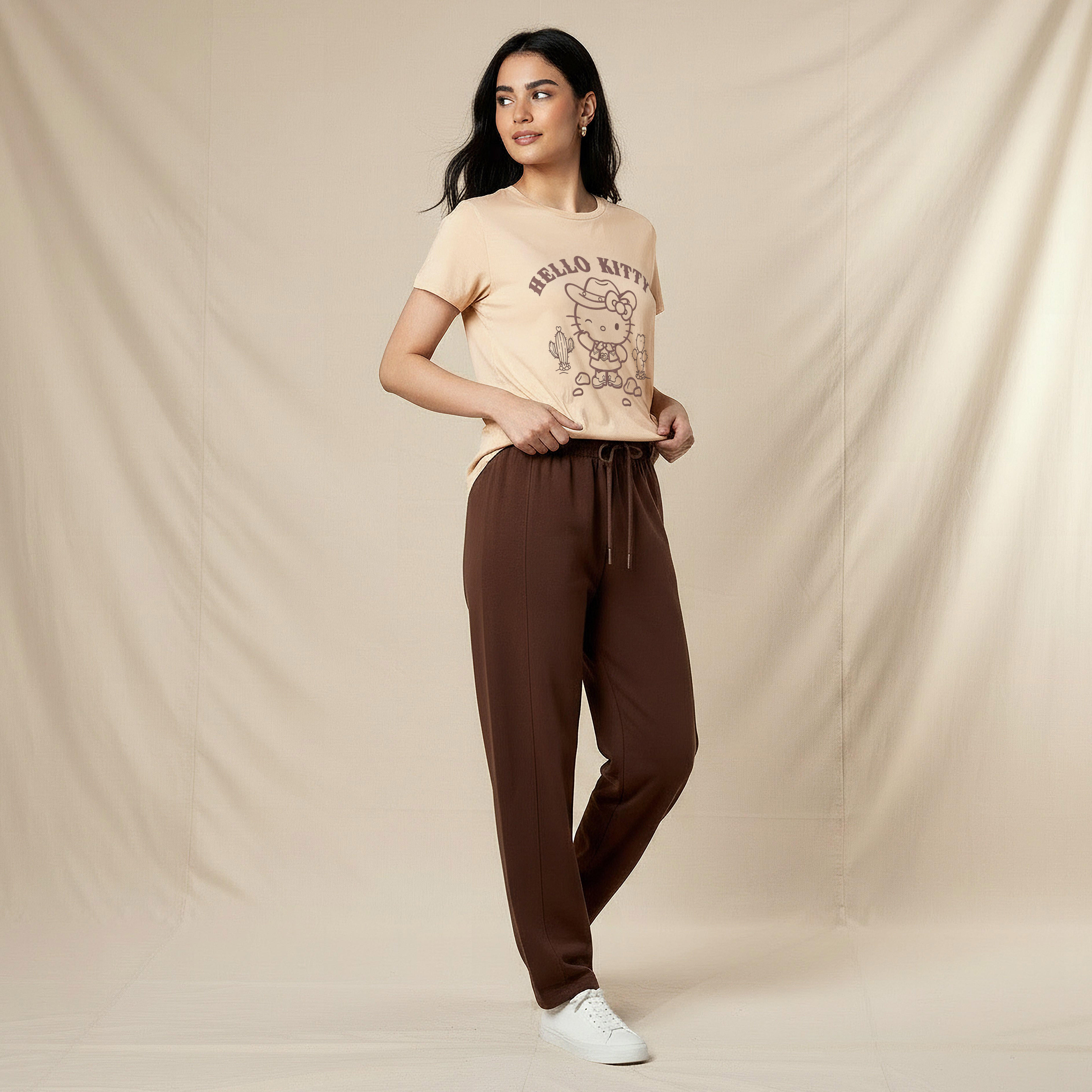 Cotton T-shirt with Hello Kitty Print-women-clothing-tshirts-image-3