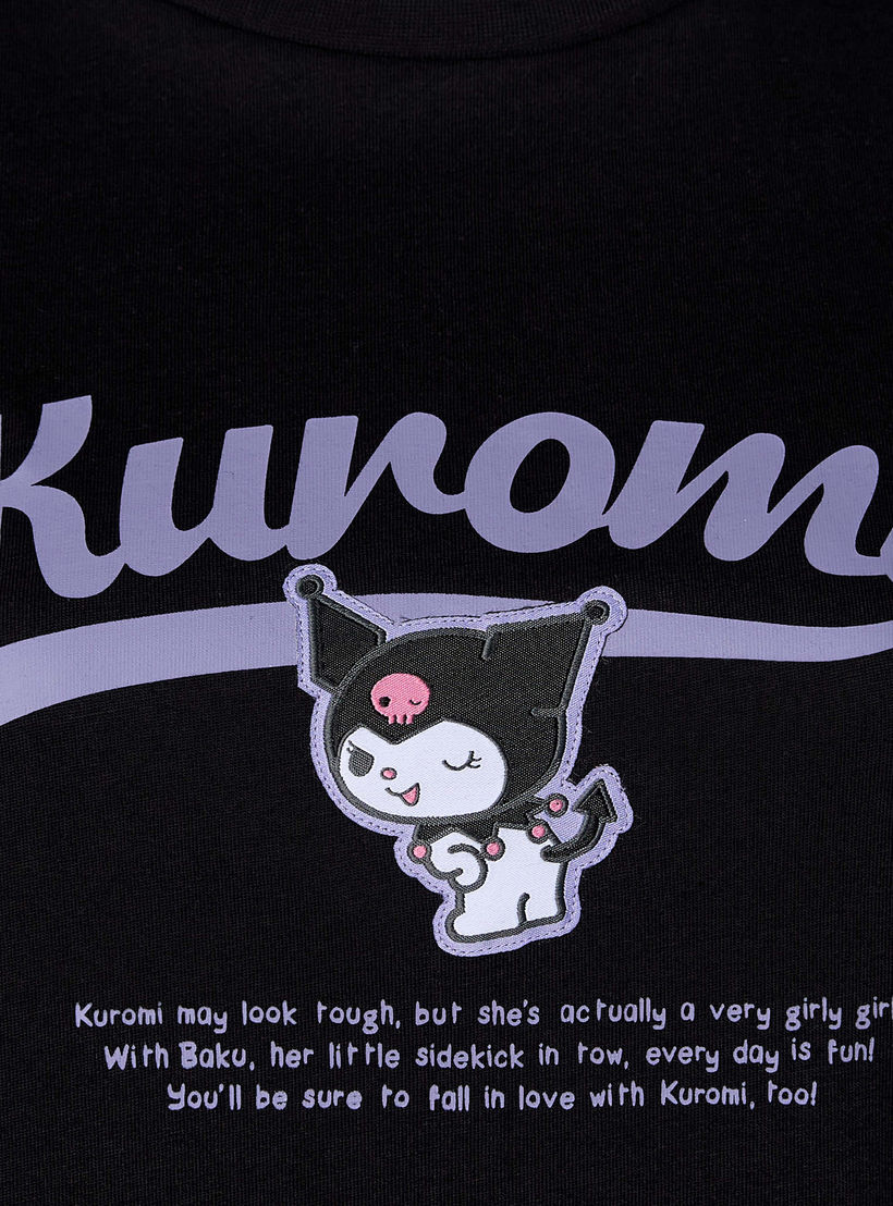 Cotton T-shirt with Kuromi Print-women-clothing-tshirts-image-2