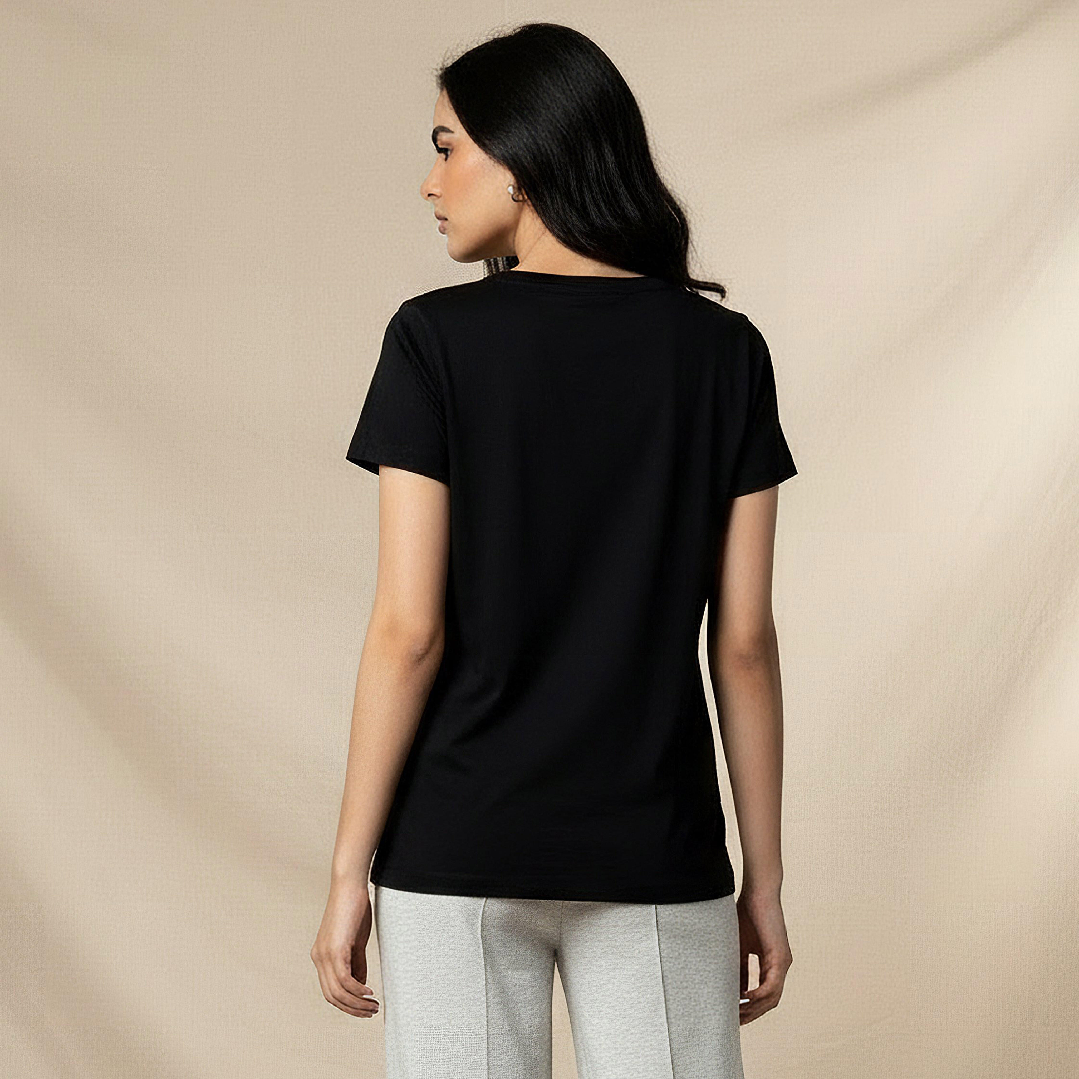 Cotton T-shirt with Kuromi Print-women-clothing-tshirts-image-4