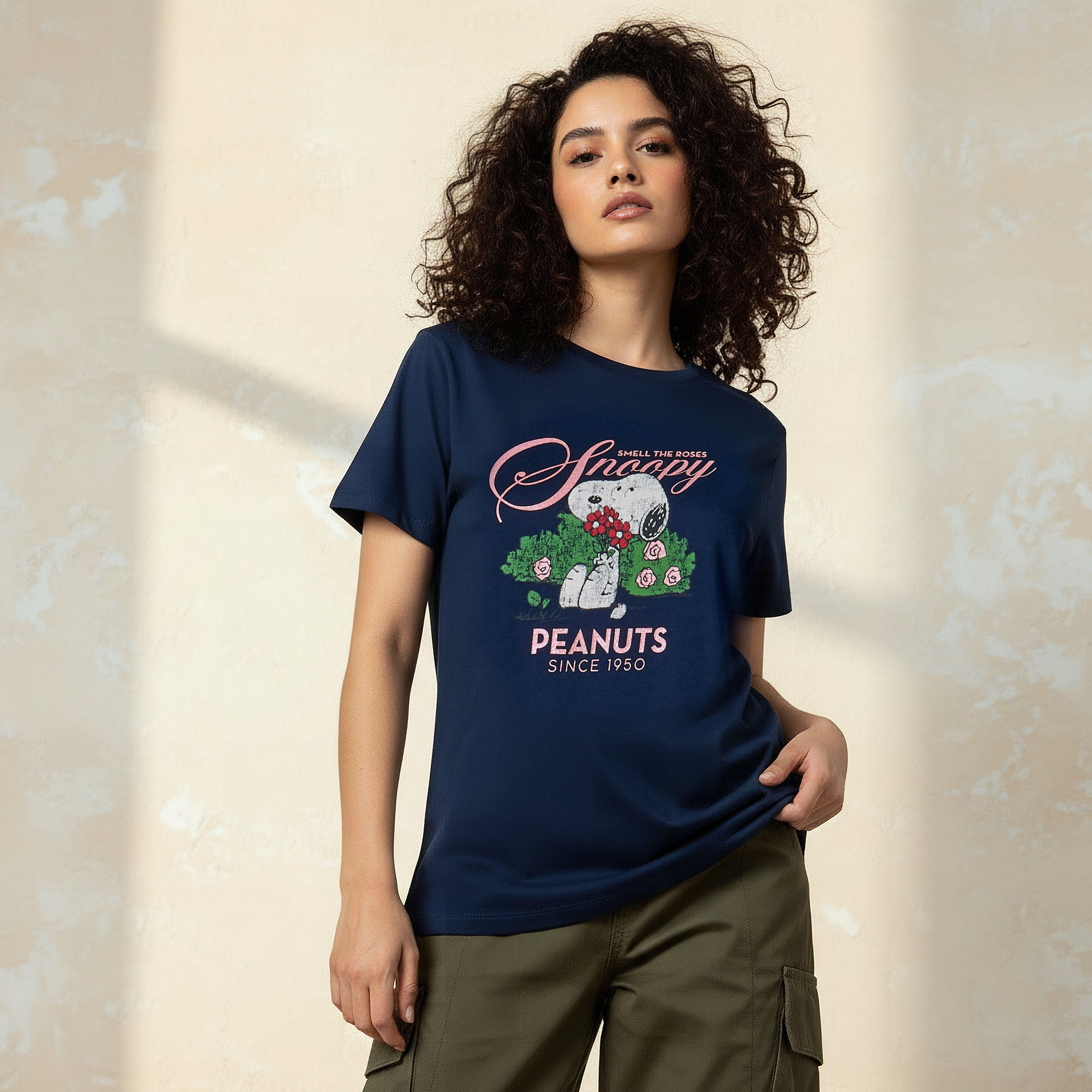 تيشيرت قطن بطبعات سنوبي-women-clothing-tshirts-image-1
