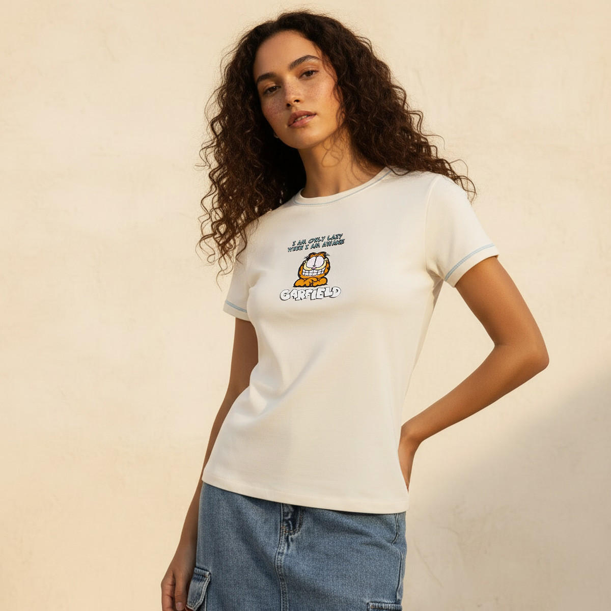 Garfield Cotton T-shirt-women-clothing-tshirts-image-1