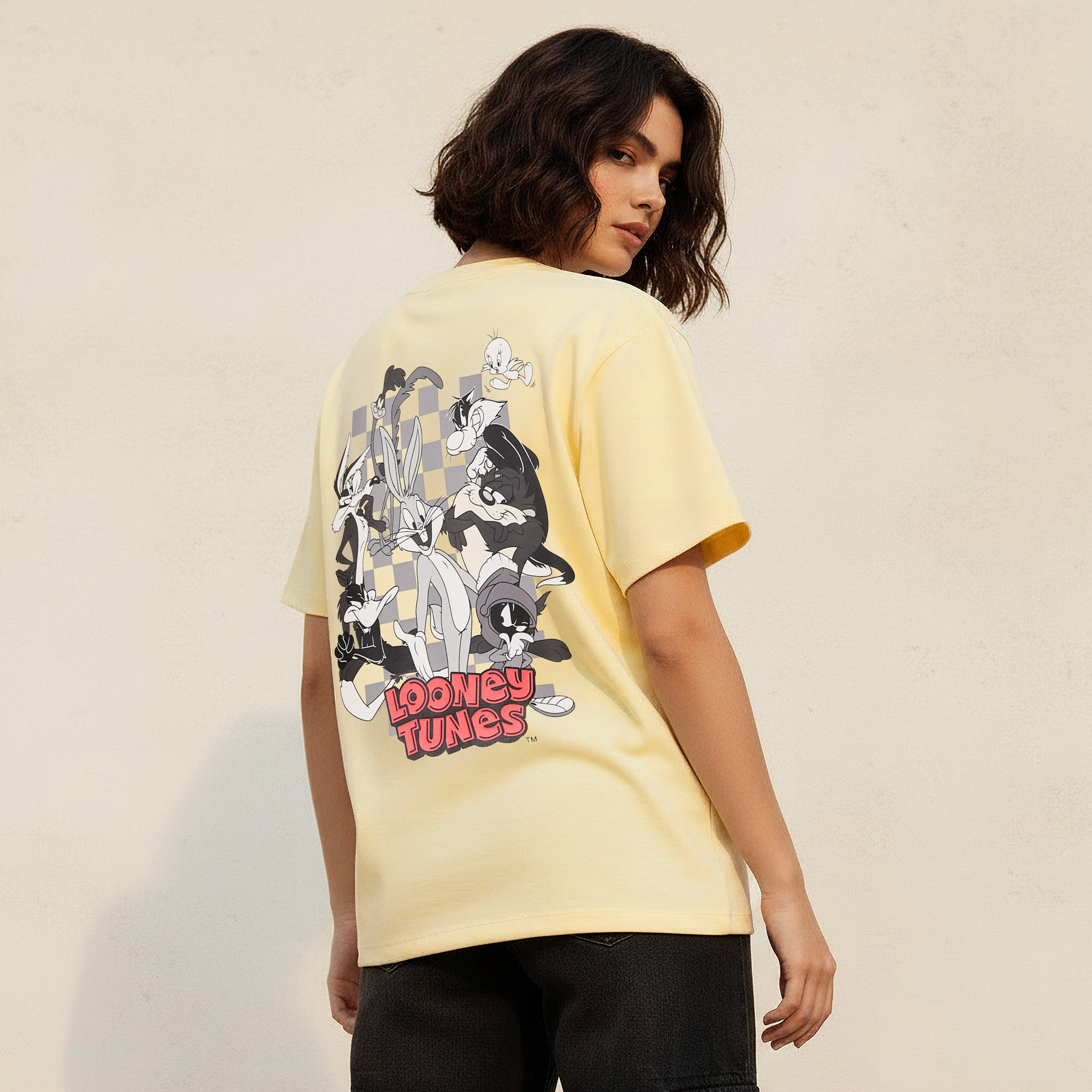 تيشيرت بفضة واسعة وطبعات لوني تونز-women-clothing-tshirts-image-5