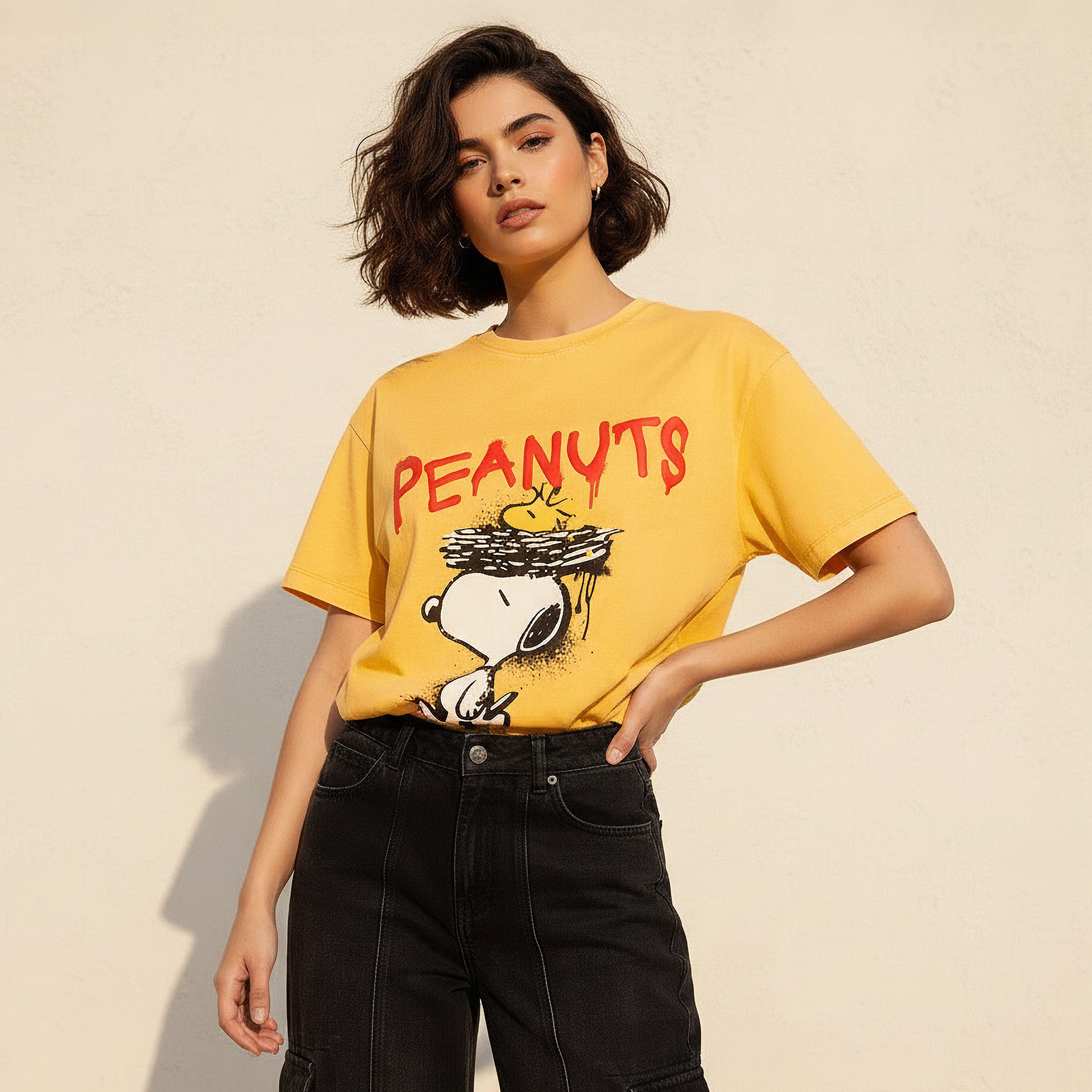 Peanuts Cotton T-shirt-women-clothing-tshirts-image-1