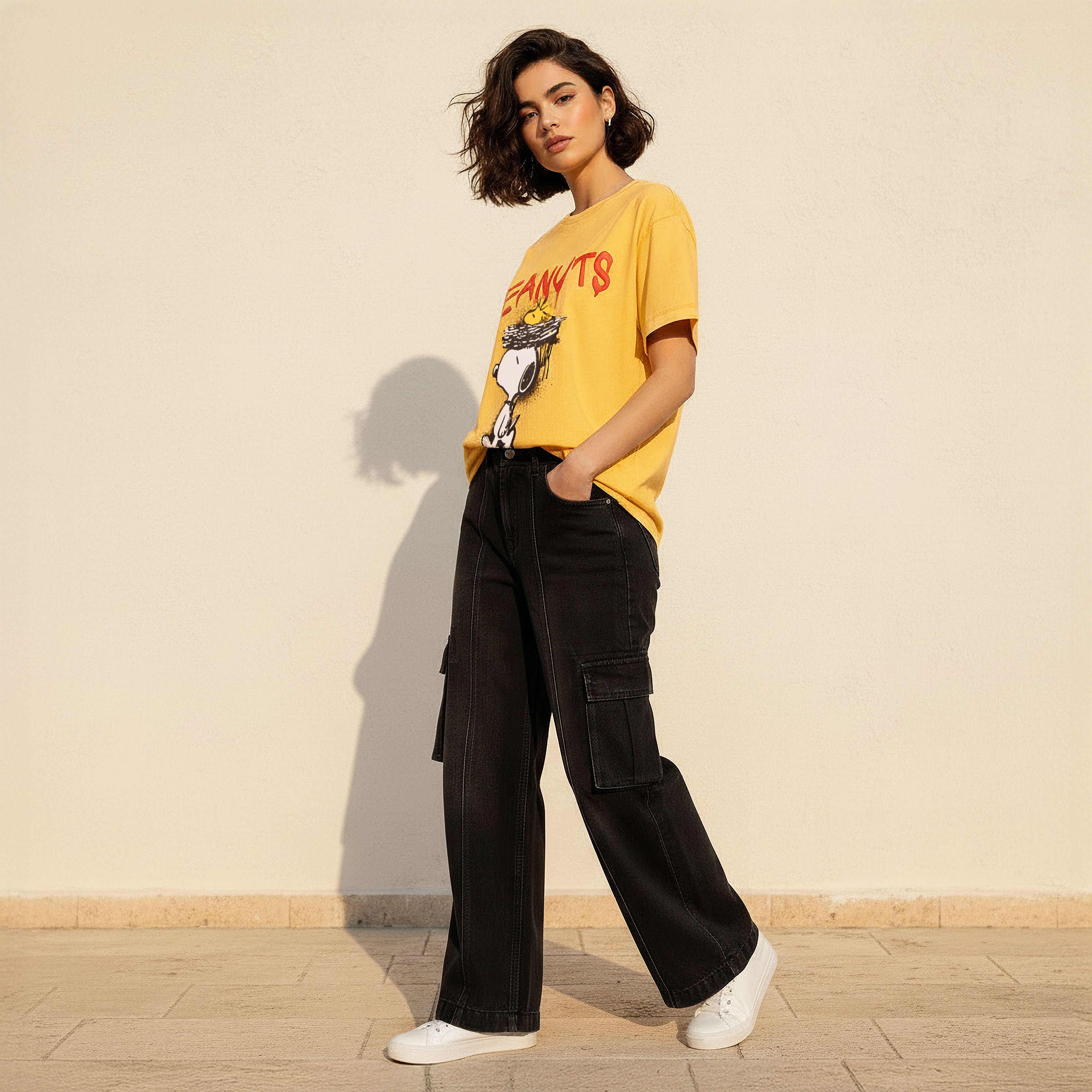 Peanuts Cotton T-shirt-women-clothing-tshirts-image-3