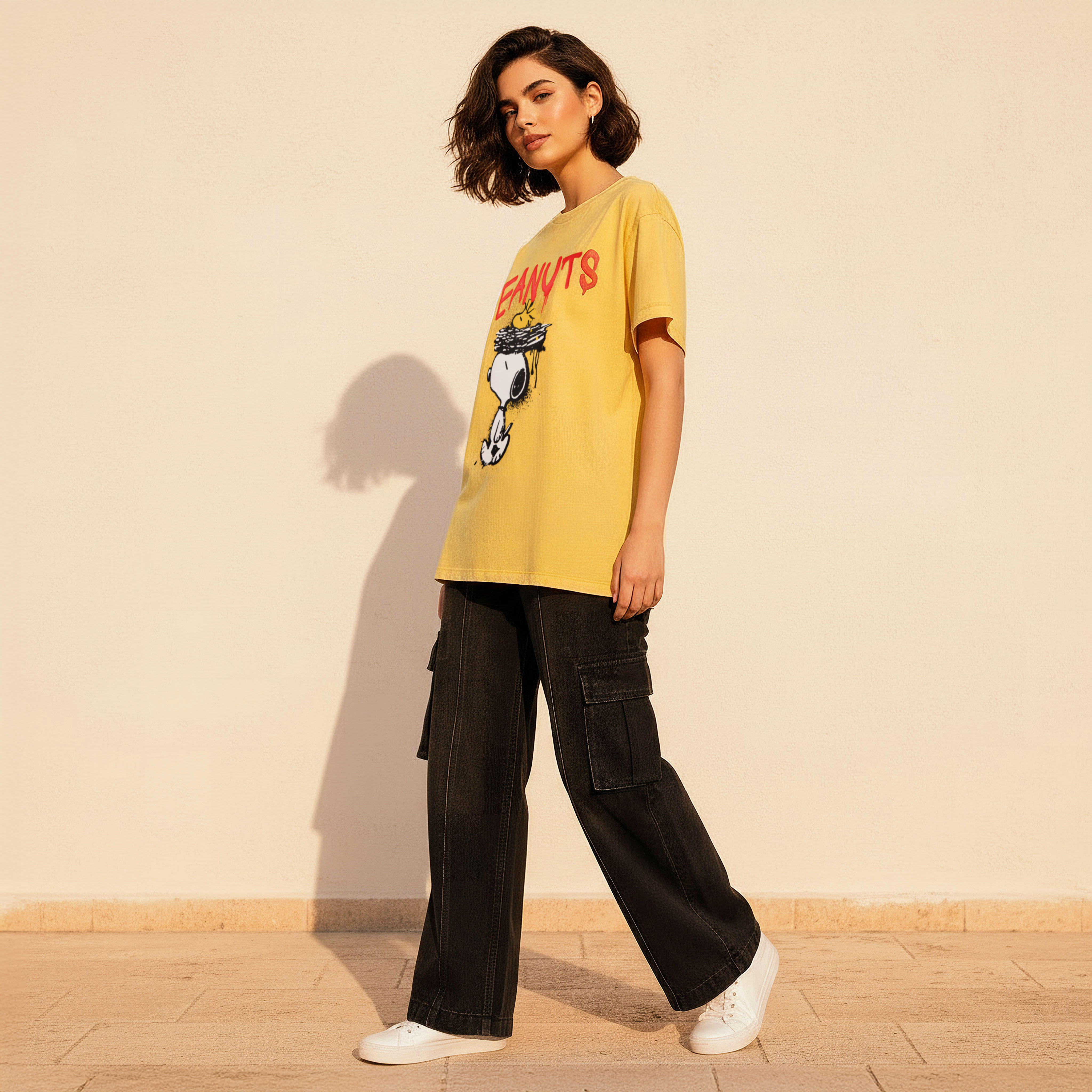 Peanuts Cotton T-shirt-women-clothing-tshirts-image-5