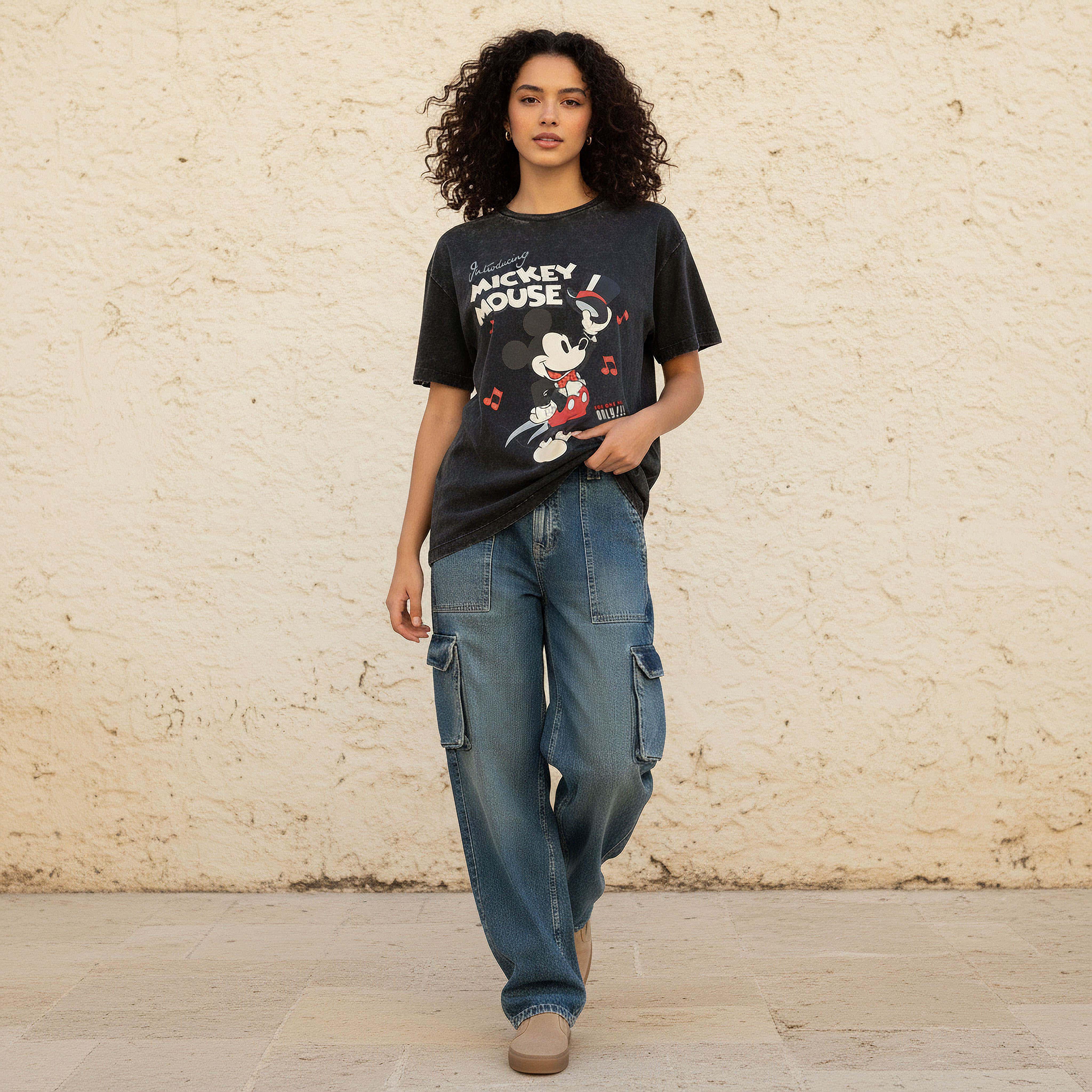 Mickey Mouse Cotton T-shirt-women-clothing-tshirts-image-3