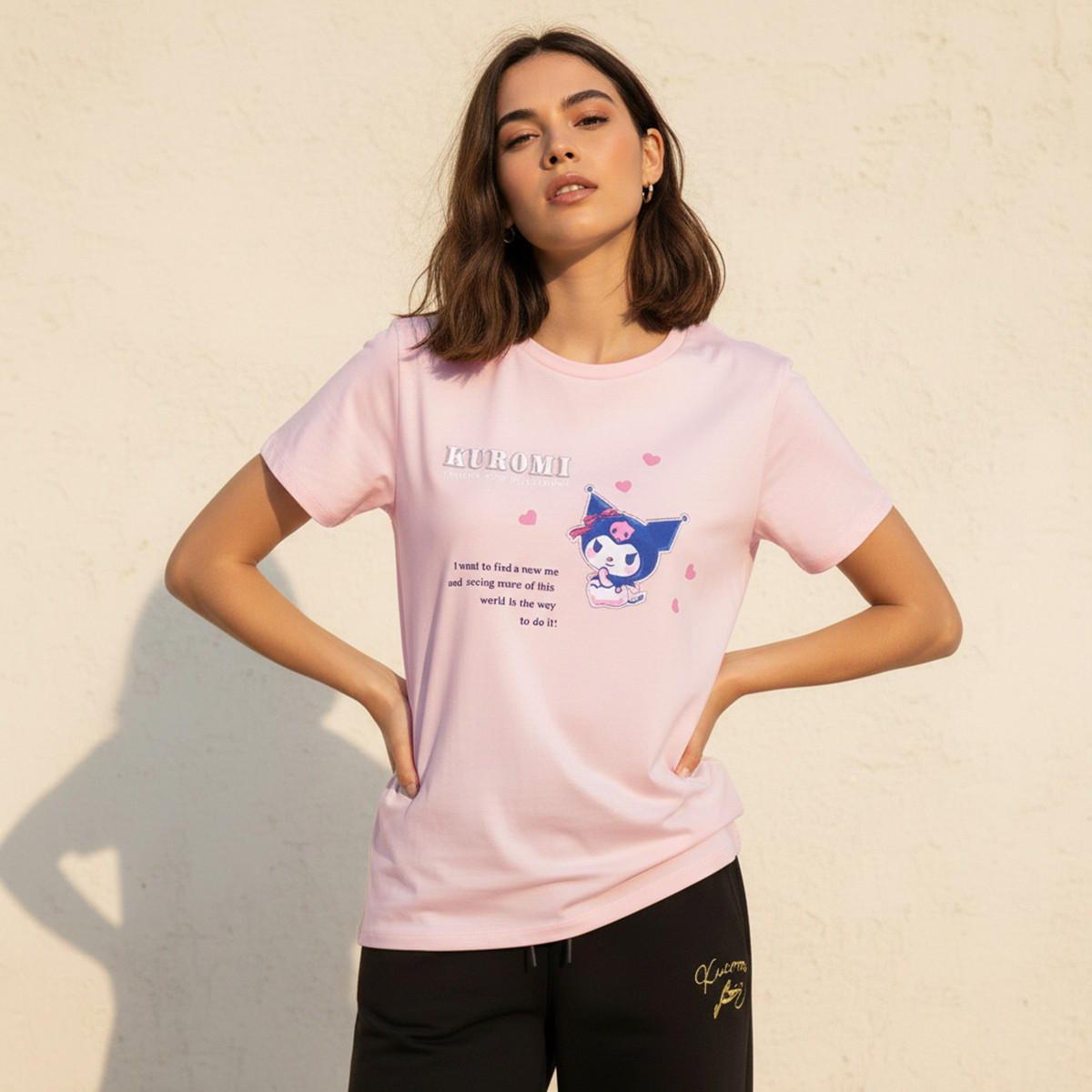 Kuromi Cotton T-shirt-women-clothing-tshirts-image-1