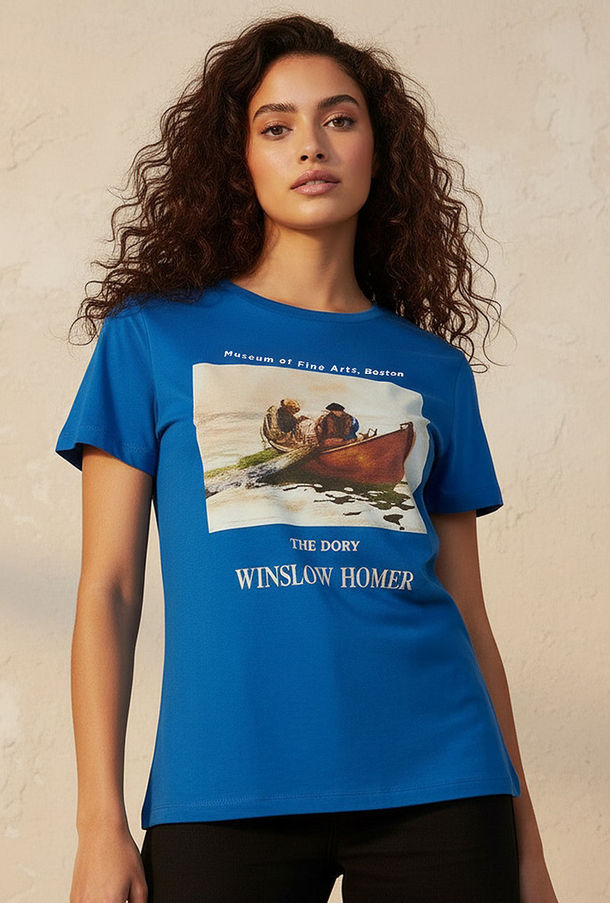 تيشيرت قطن بقصة عادية وينسلو هومر-women-clothing-tshirts-image-1