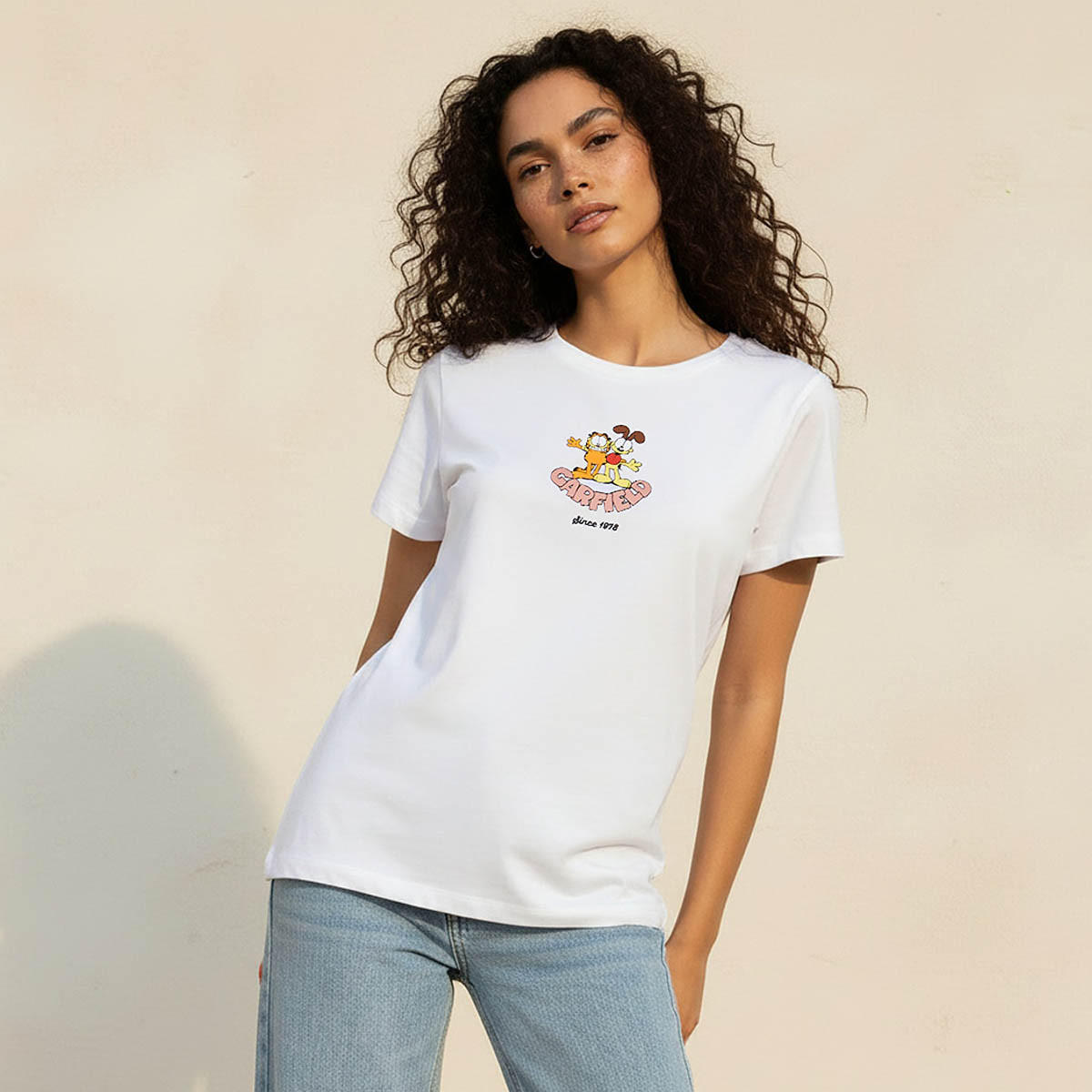 تيشيرت قطن بطبعات غارفيلد-women-clothing-tshirts-image-1