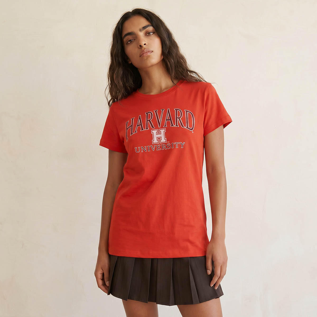 تيشيرت قطن بياقة ضيقة من هارفارد-women-clothing-tshirts-image-1