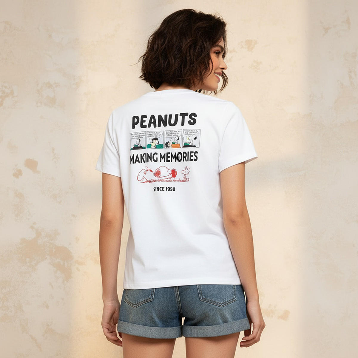 Peanuts Print Cotton T-shirt-women-clothing-tshirts-image-1