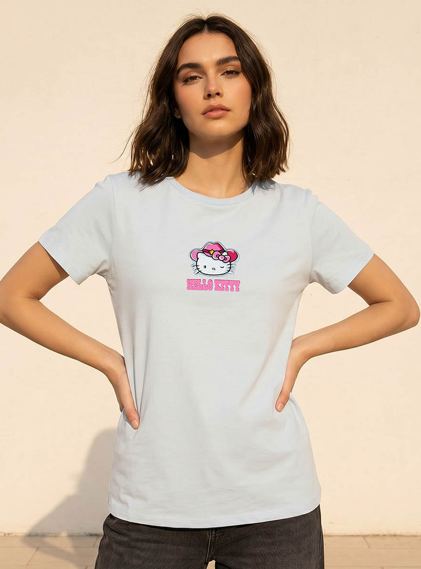Hello Kitty Cotton T-shirt-women-clothing-tshirts-image-1