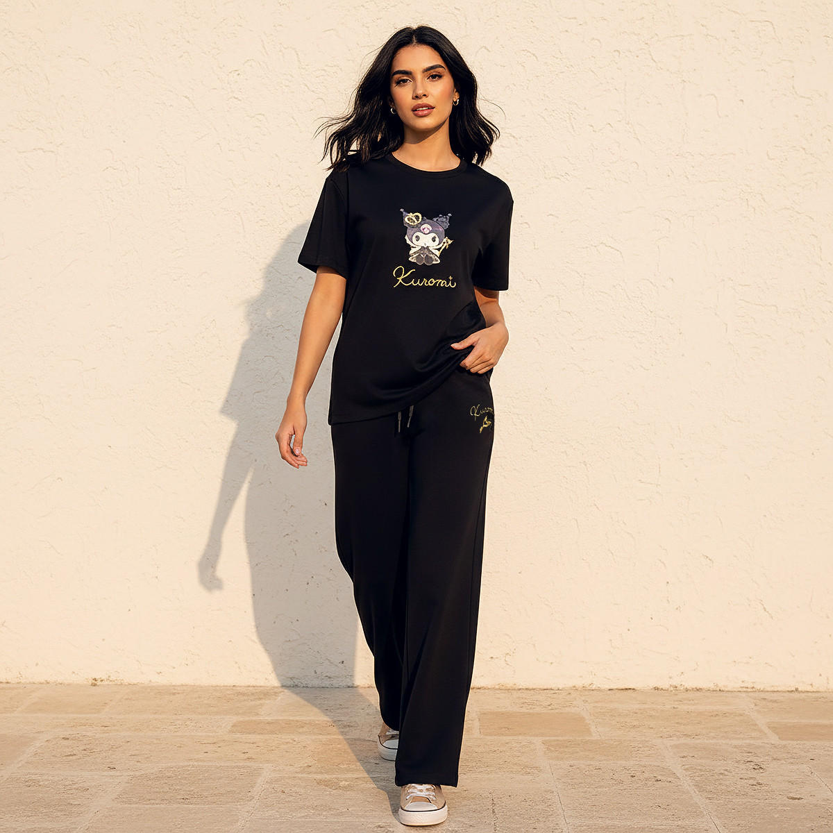 Loose Fit T-shirt with Kuromi Print-women-clothing-tshirts-image-3