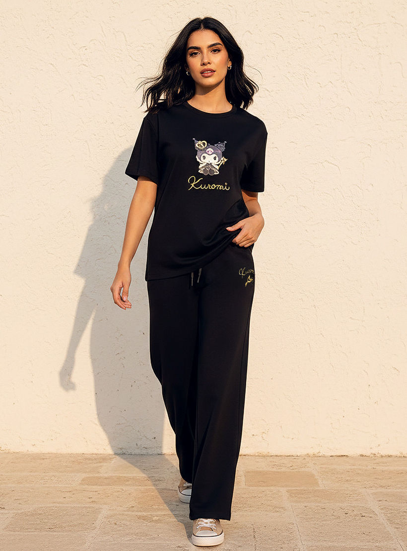 Loose Fit T-shirt with Kuromi Print-women-clothing-tshirts-image-3