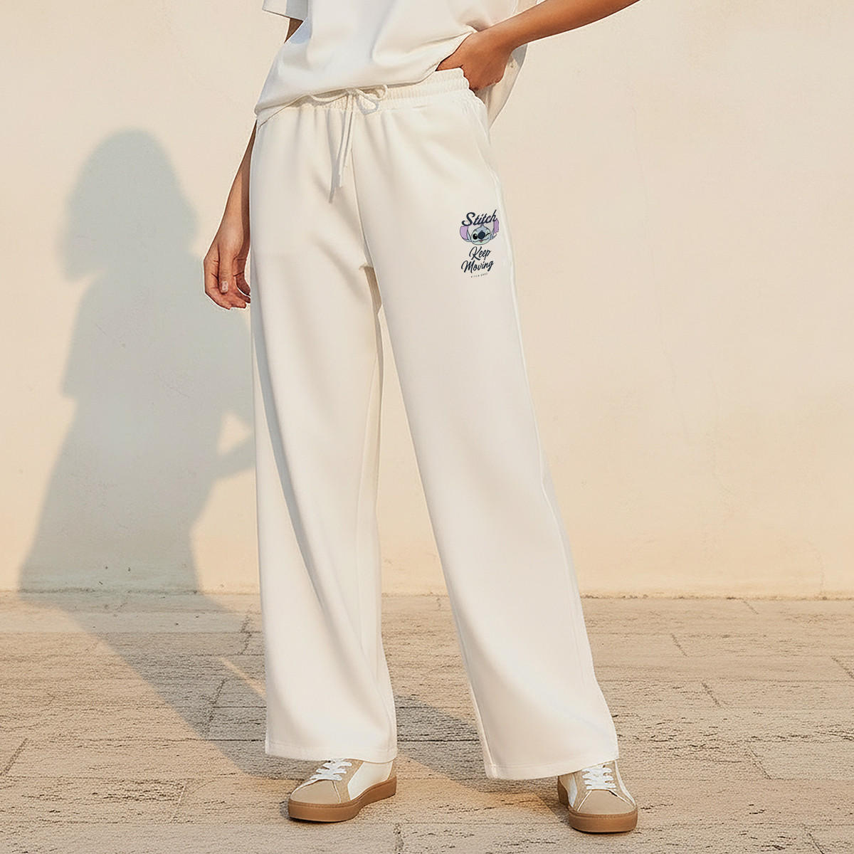 Stitch Mid-Rise Cotton Track Pants Drawstring Closure-women-clothing-bottoms-joggers-image-1