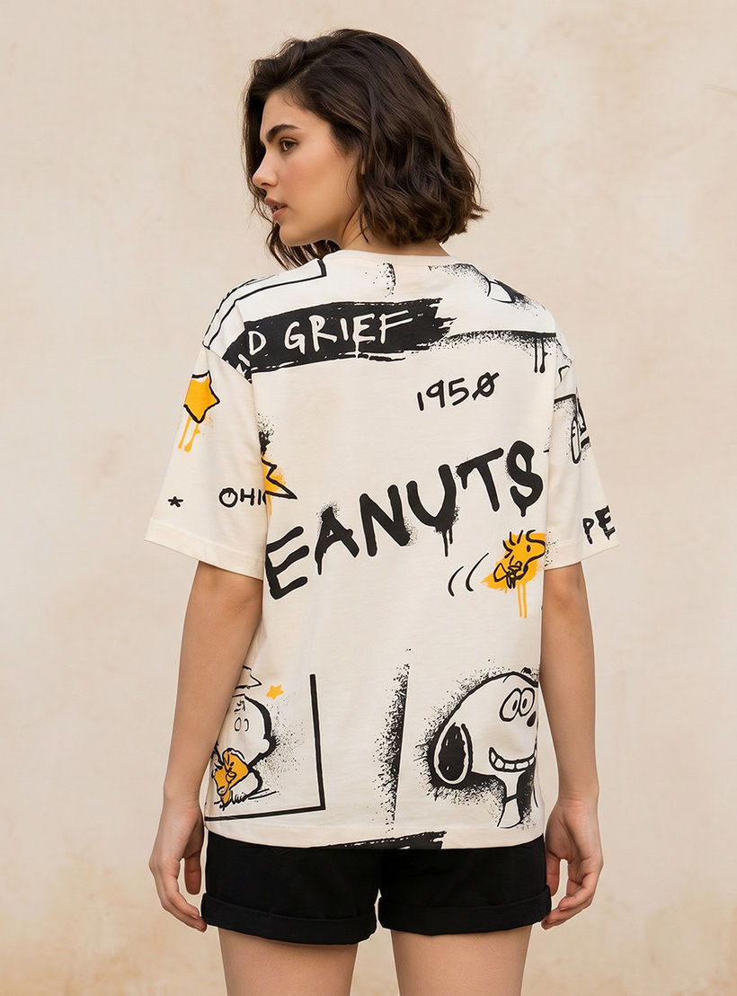 Peanuts Boxy Cotton T-shirt-women-clothing-tshirts-image-4