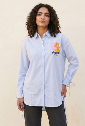 Garfield Shirt with High-Low Hemline-women-image-1