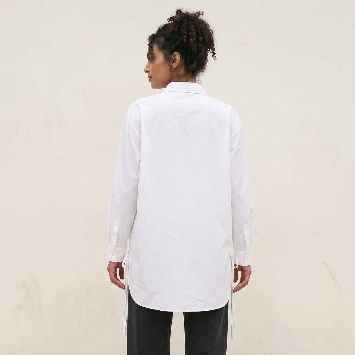 قميص قطني مع حافة عالية - منخفضة من هارفرد-women-clothing-shirtsandblouses-shirts-image-4