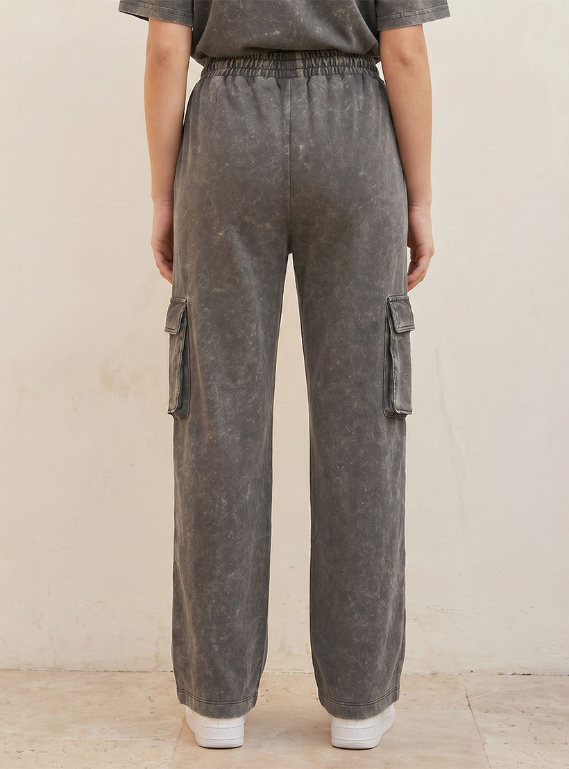 University of Cambridge Regular Fit Cotton Cargo Pants Acid Wash-women-clothing-bottoms-joggers-image-4
