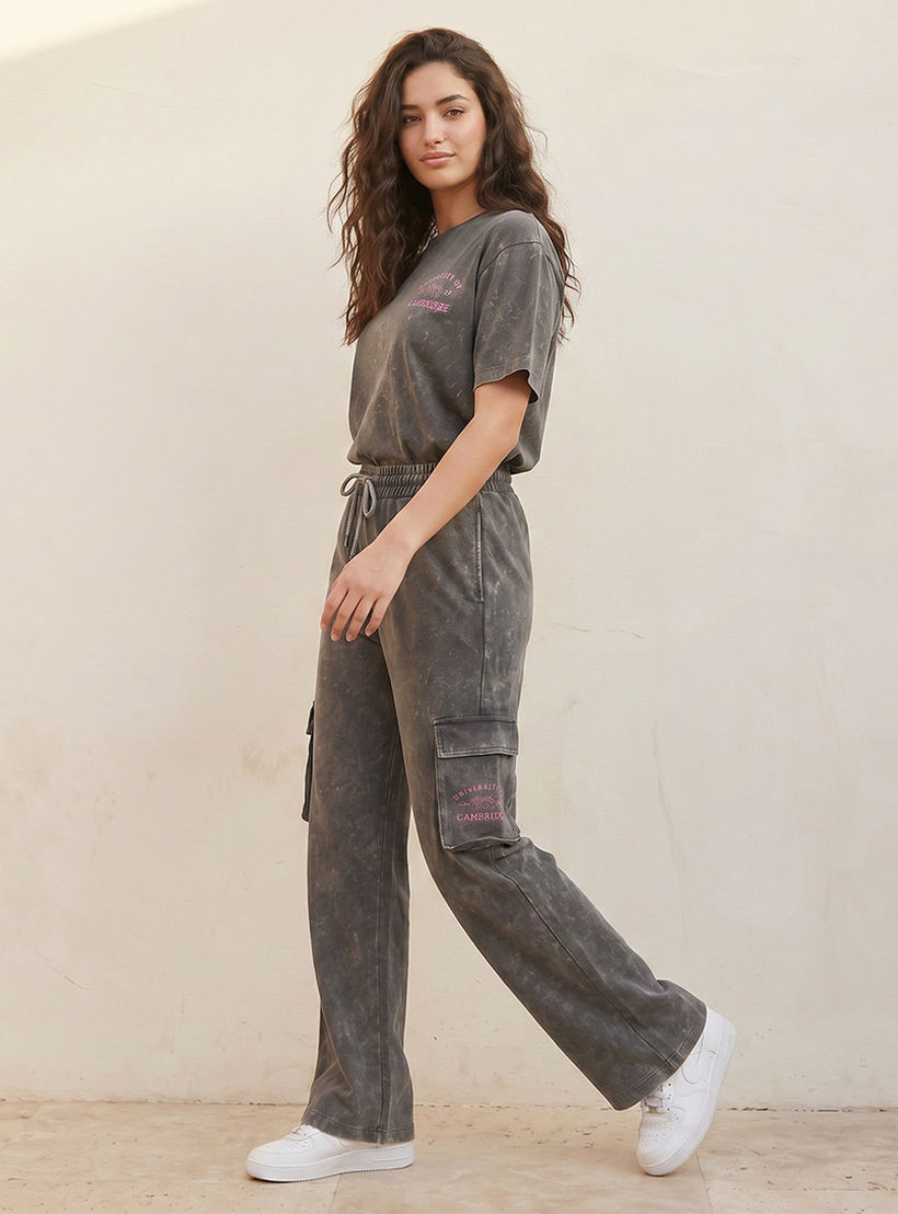 University of Cambridge Regular Fit Cotton Cargo Pants Acid Wash-women-clothing-bottoms-joggers-image-5