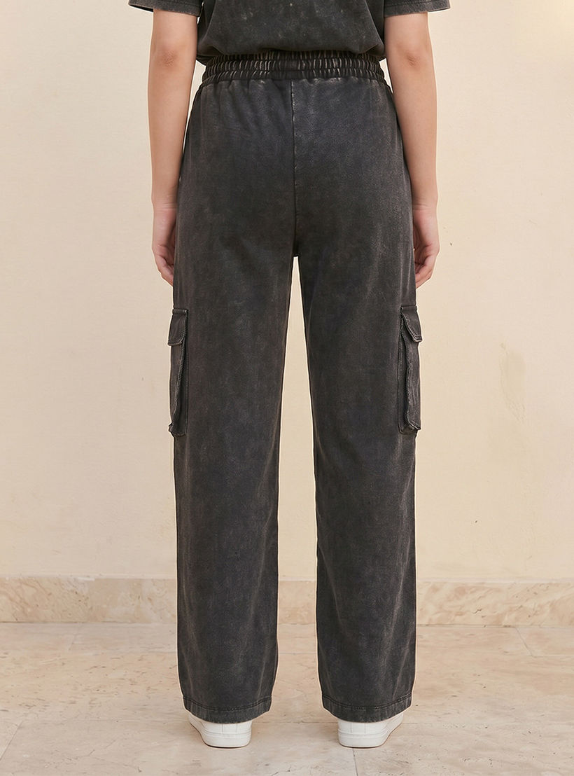 Garfield Regular Fit Cotton Cargo Pants Acid Wash-women-clothing-trousers-image-4
