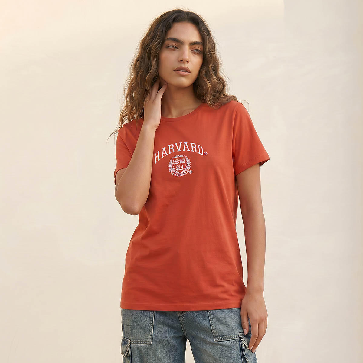 Harvard Cotton T-shirt with Crew Neck-women-clothing-tshirts-image-1