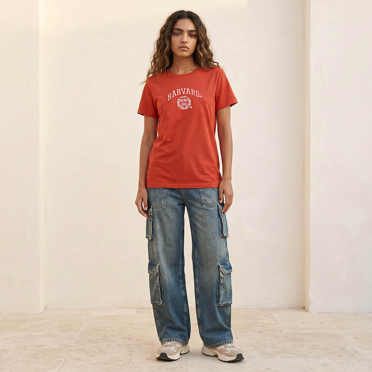 Harvard Cotton T-shirt with Crew Neck-women-clothing-tshirts-image-3