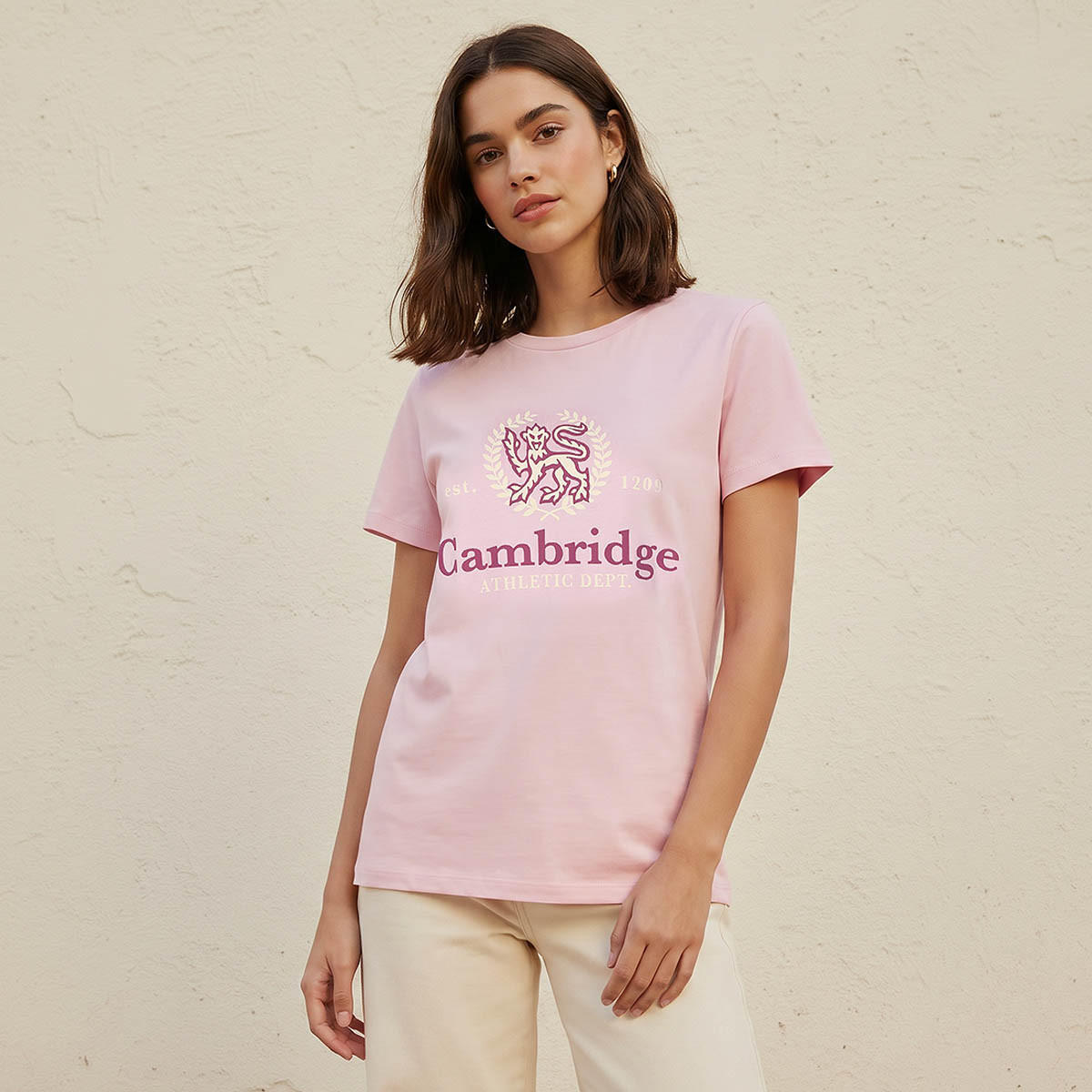 Regular Fit Cambridge Cotton T-shirt-women-clothing-tshirts-image-1