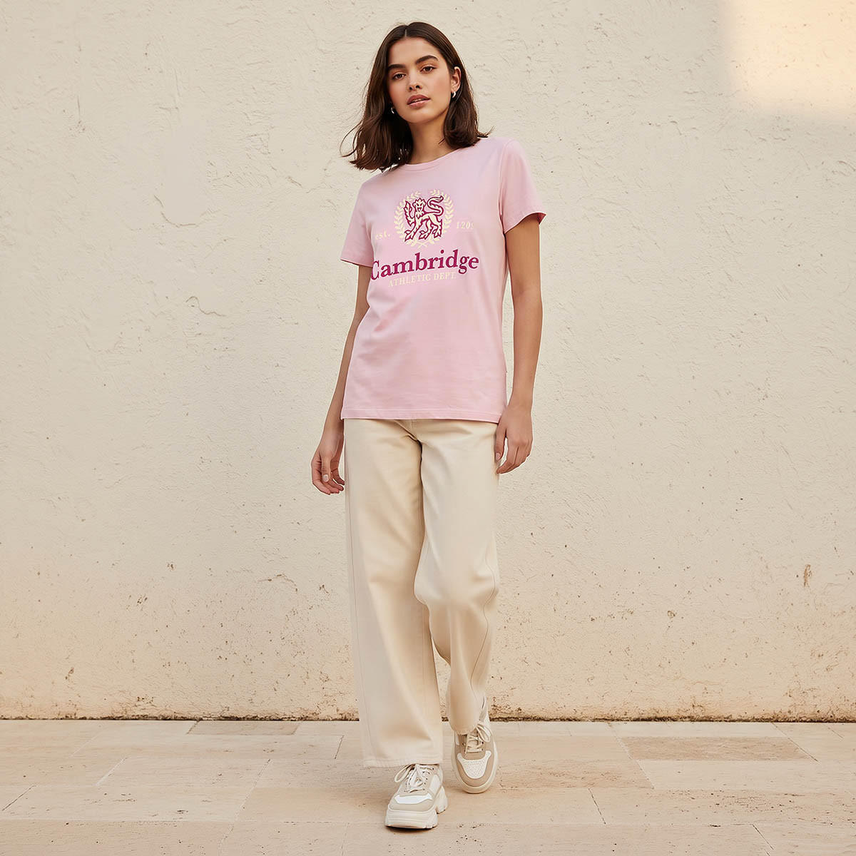 Regular Fit Cambridge Cotton T-shirt-women-clothing-tshirts-image-3
