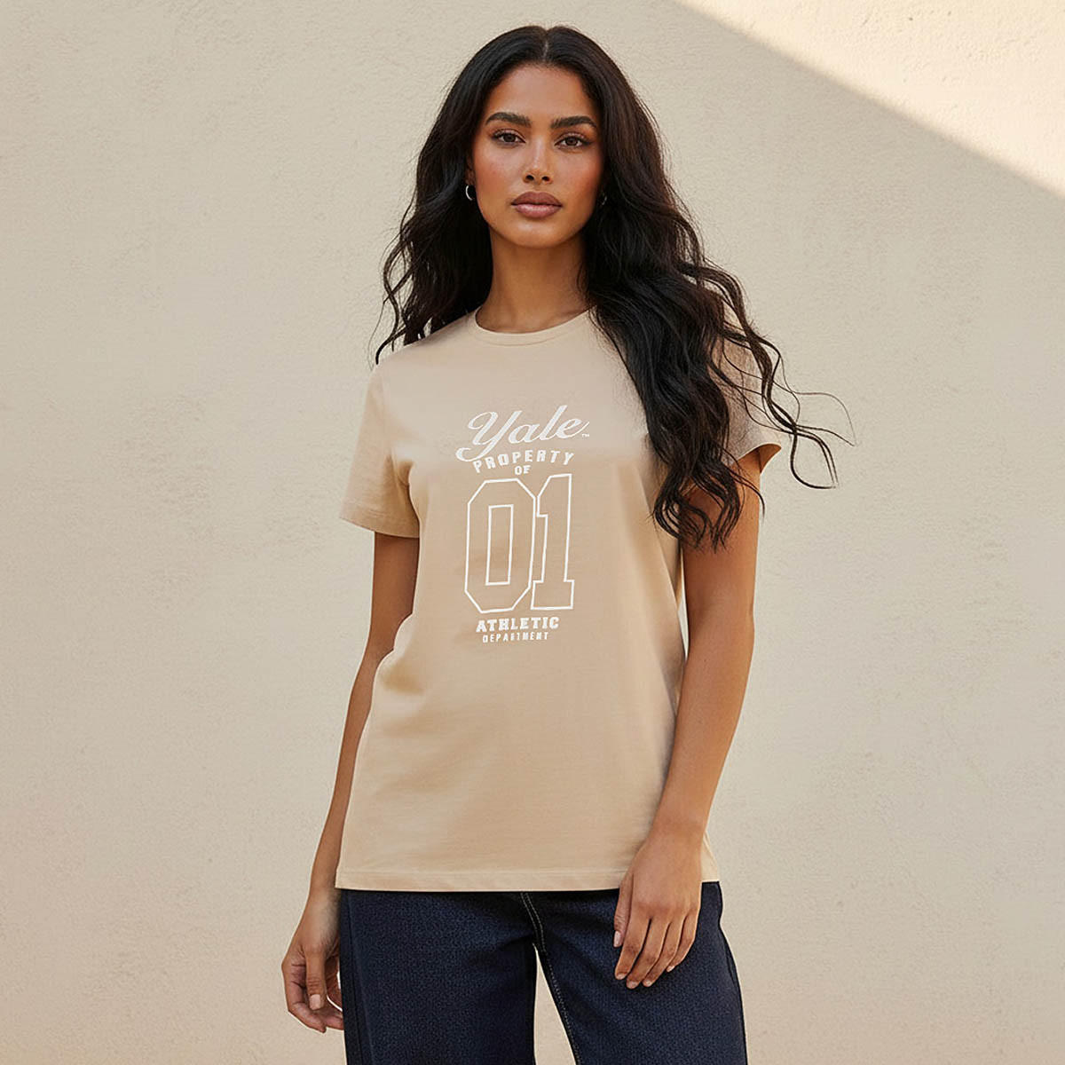 Yale Regular Fit Cotton T-shirt-women-clothing-tshirts-image-1