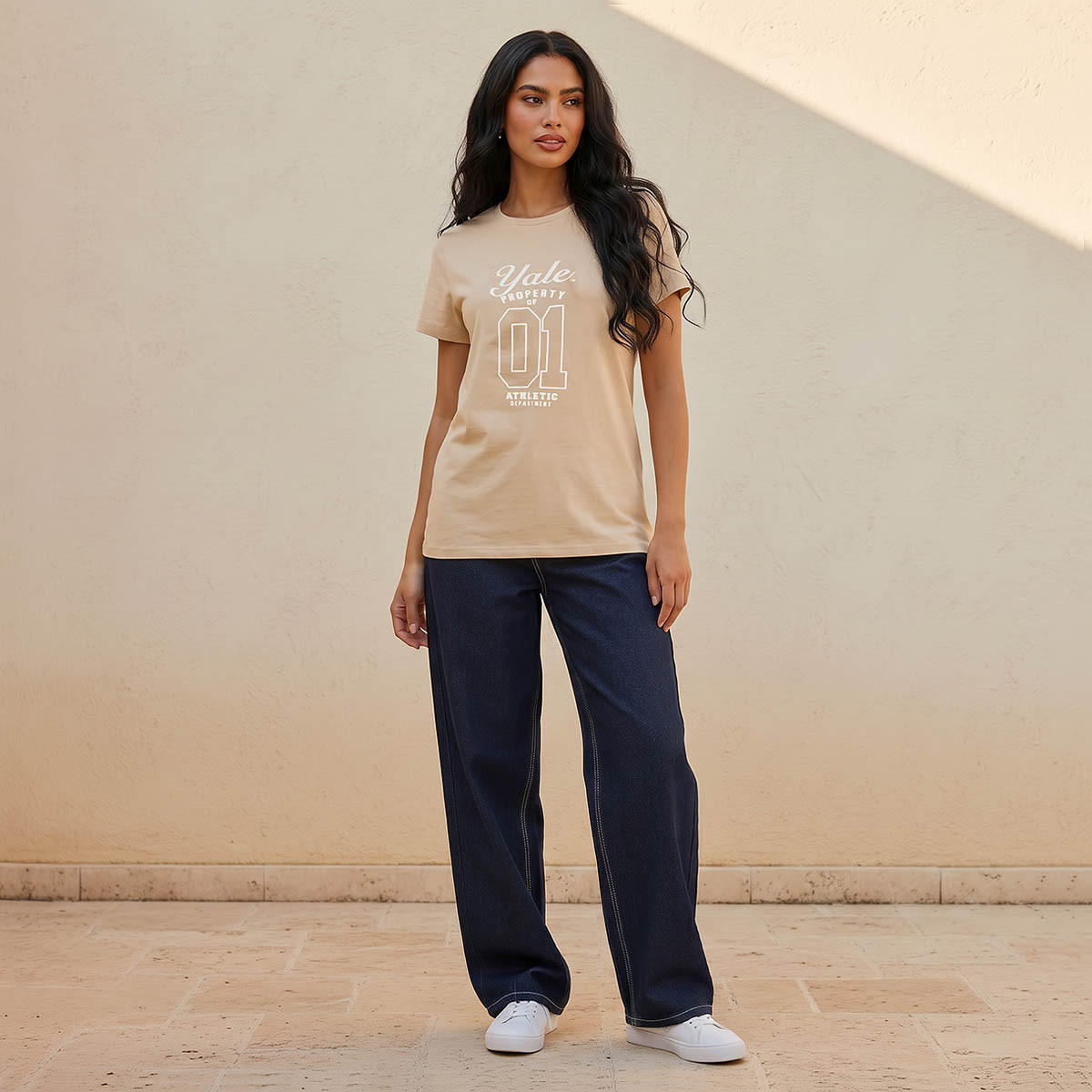 Yale Regular Fit Cotton T-shirt-women-clothing-tshirts-image-3