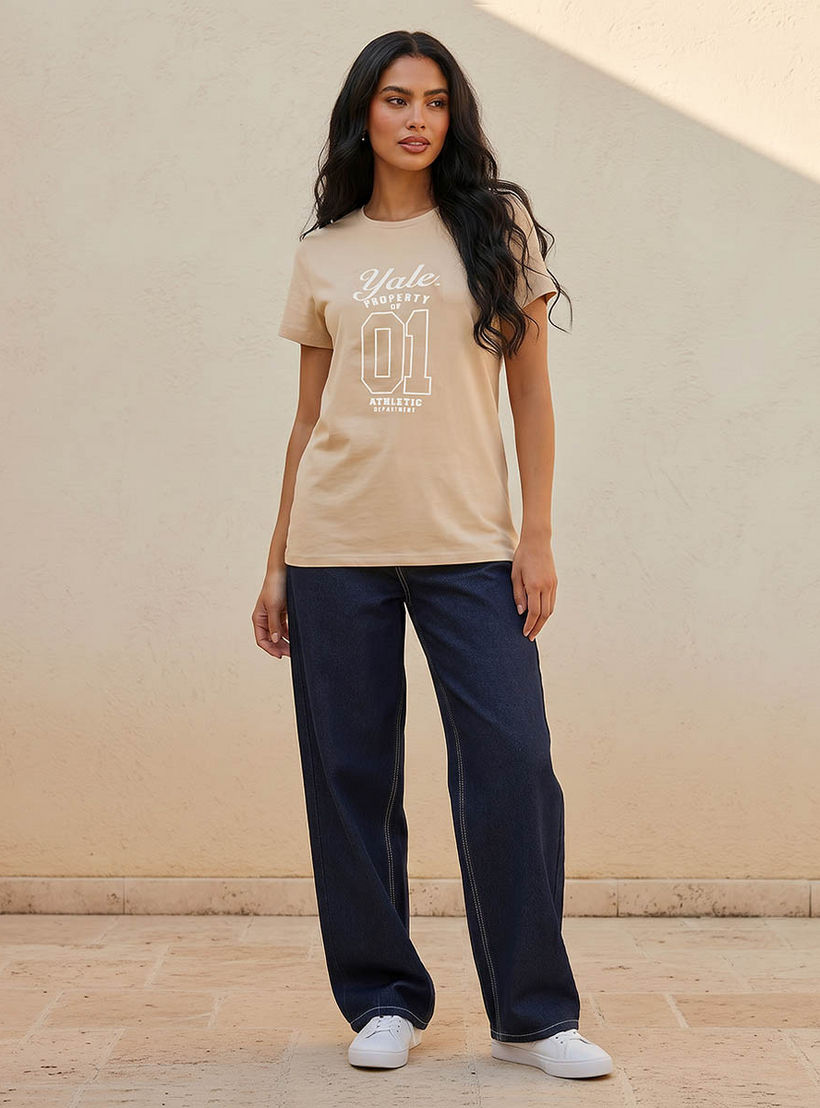Yale Regular Fit Cotton T-shirt-women-clothing-tshirts-image-3