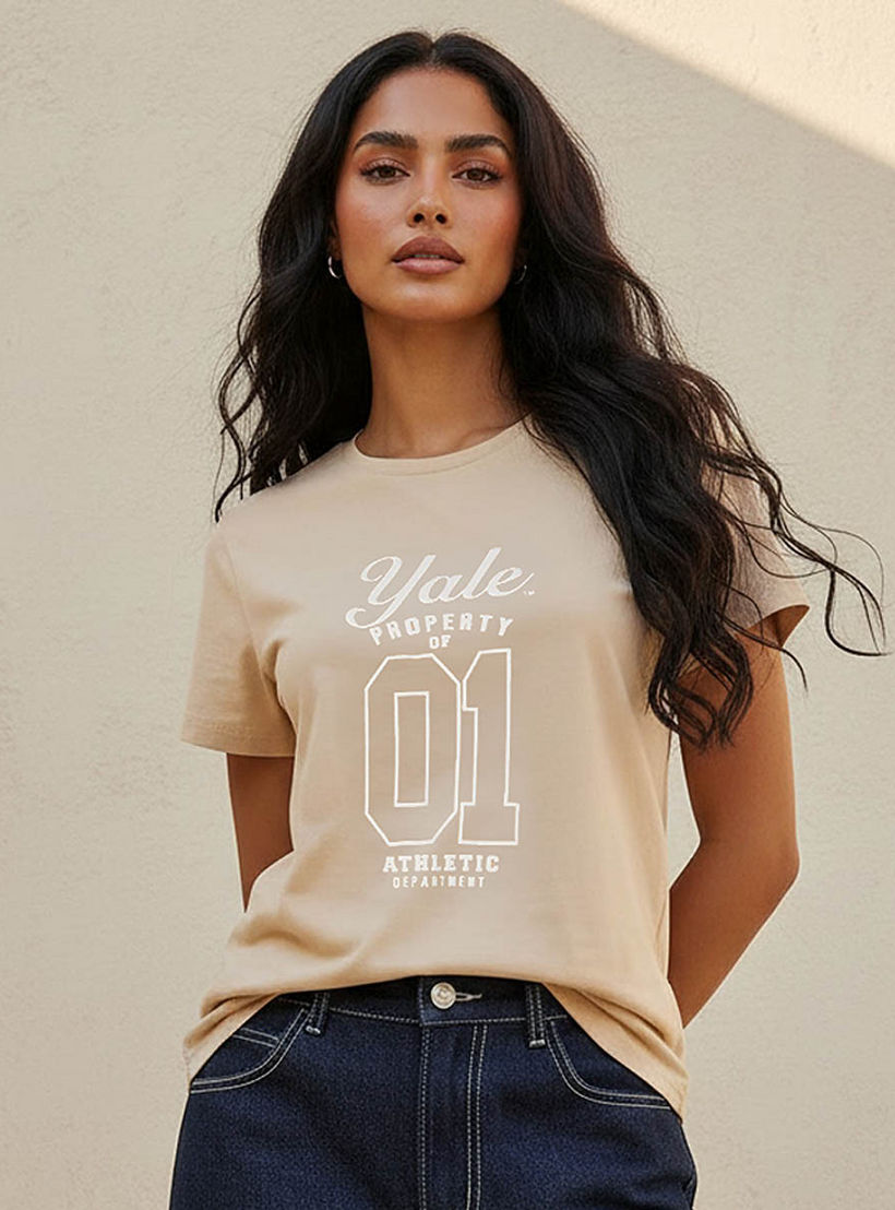 Yale Regular Fit Cotton T-shirt-women-clothing-tshirts-image-5