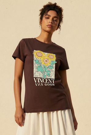 Vincent Van Gogh Cotton T-shirt-women-image-1