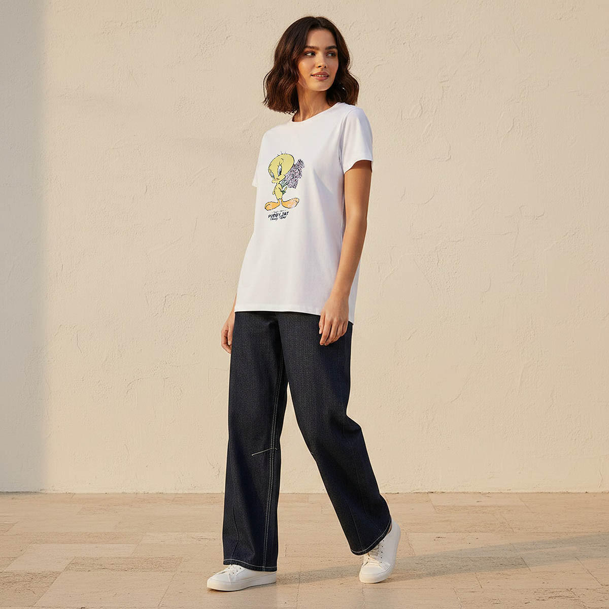 Tweety Regular Fit Cotton T-shirt-women-clothing-tshirts-image-3