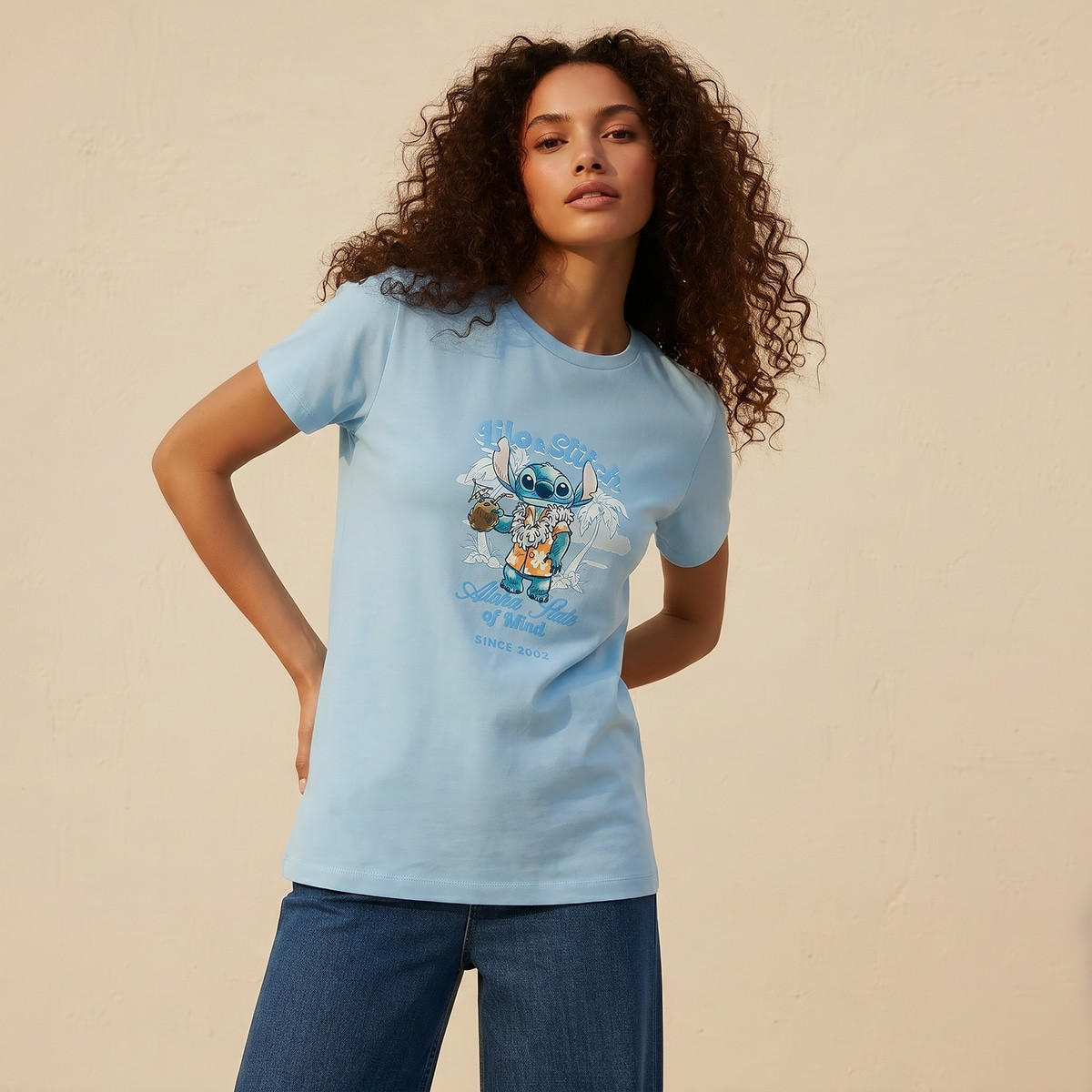 تيشيرت قطن بقصة عادية ستيتش-women-clothing-tshirts-image-1