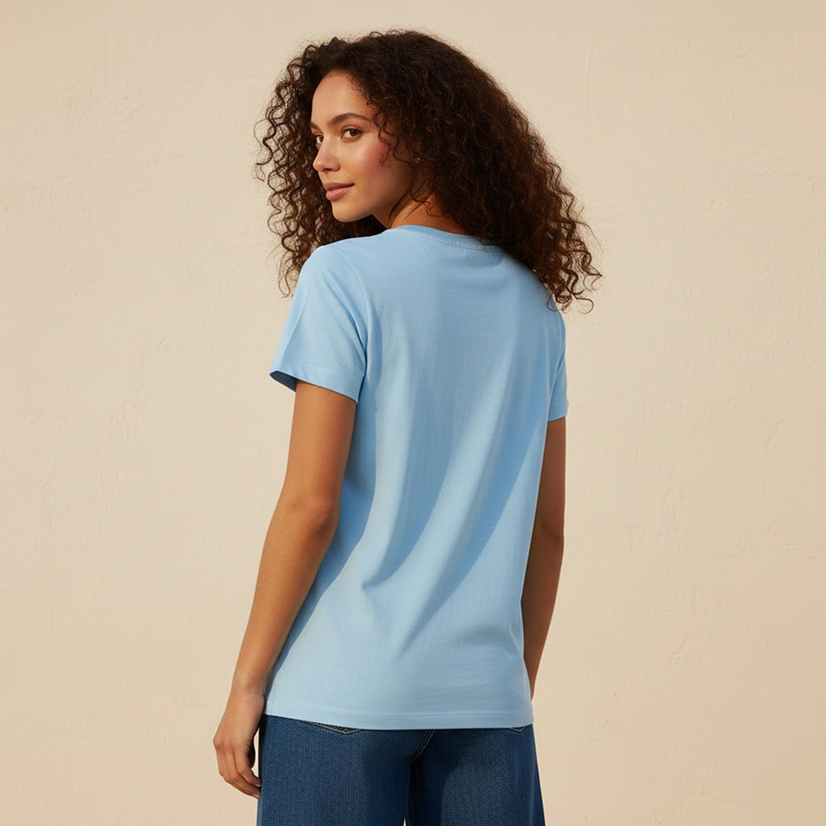تيشيرت قطن بقصة عادية ستيتش-women-clothing-tshirts-image-4
