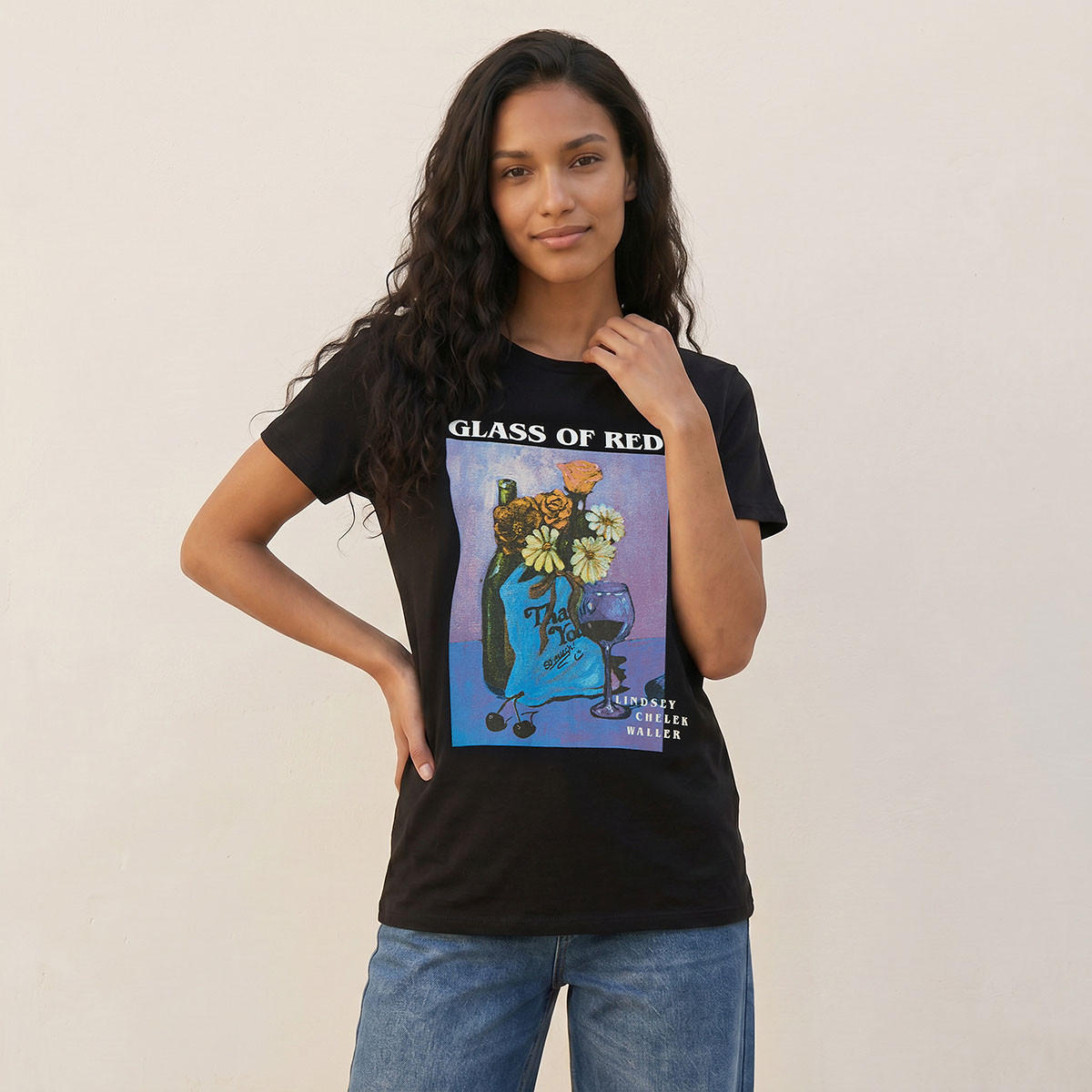 تيشيرت قطن ليندسي شيريك والر-women-clothing-tshirts-image-1